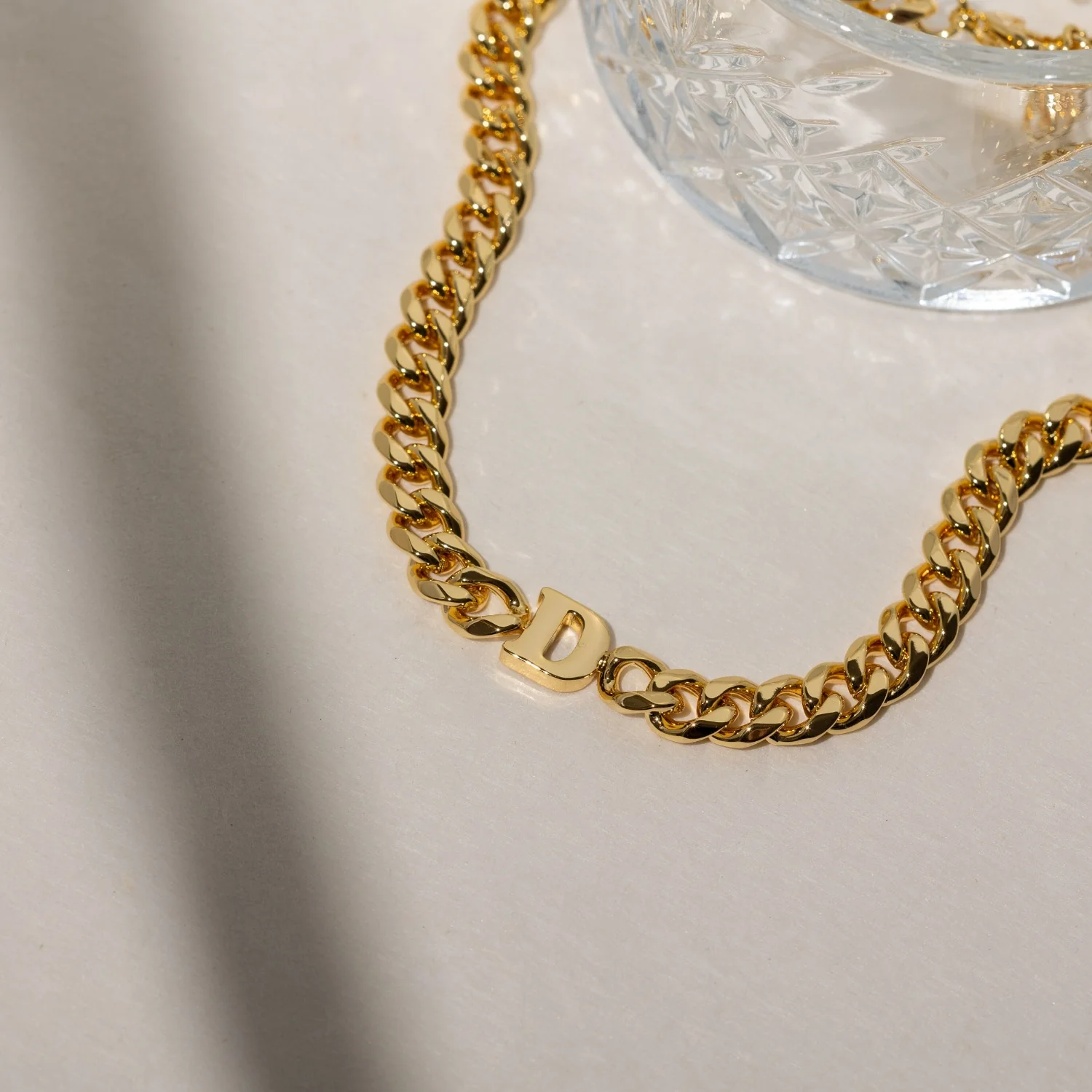 Letter Choker w/ XL Cuban Chain - Image 2