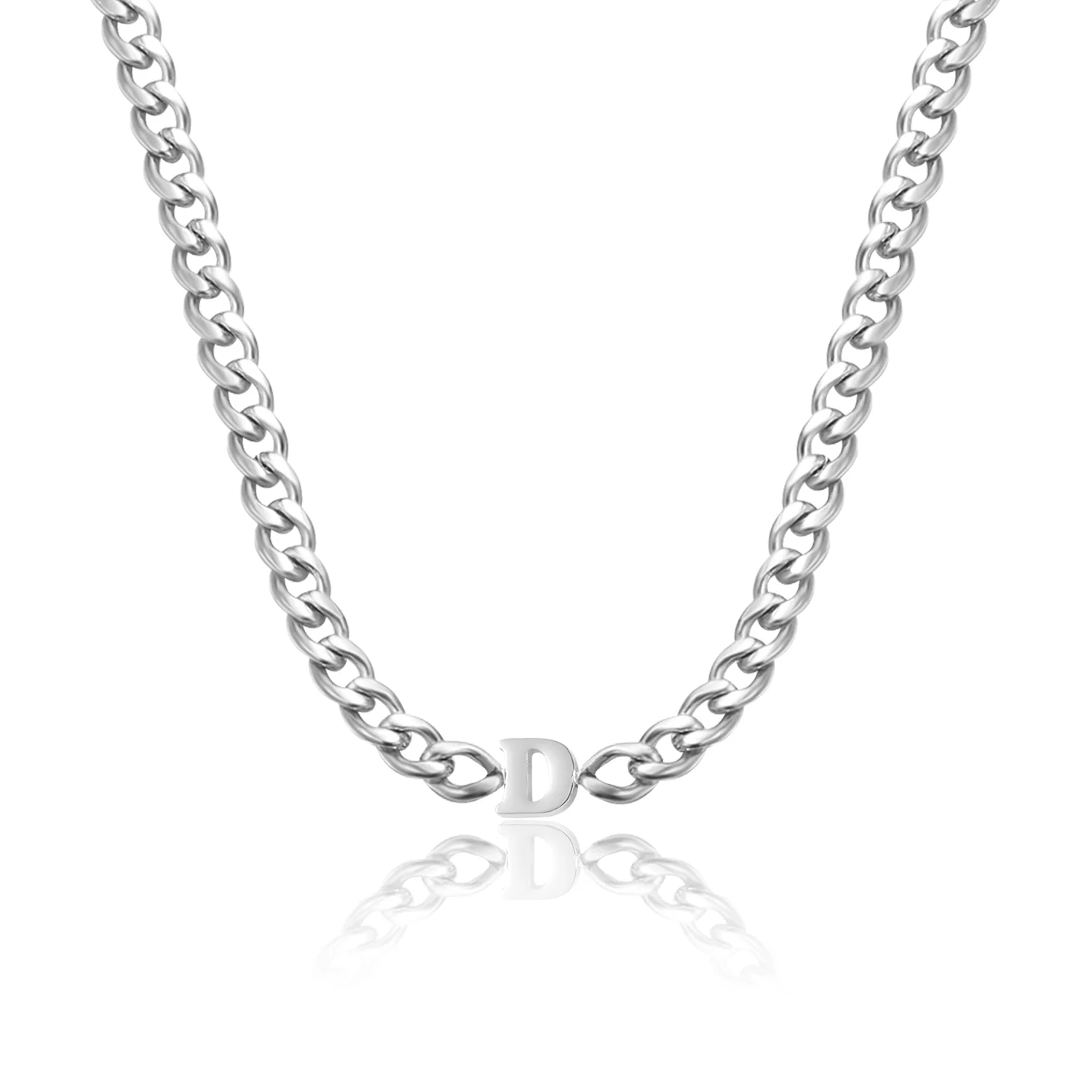 Letter Choker w/ XL Cuban Chain - Image 6
