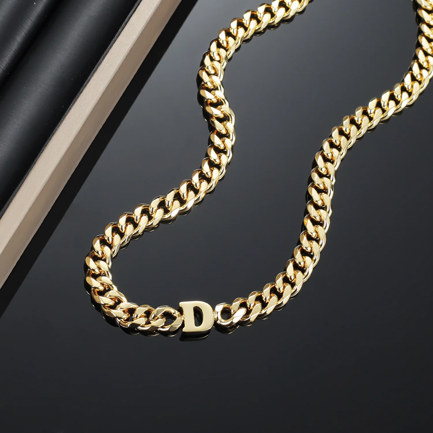 Letter Choker w/ XL Cuban Chain - Image 7