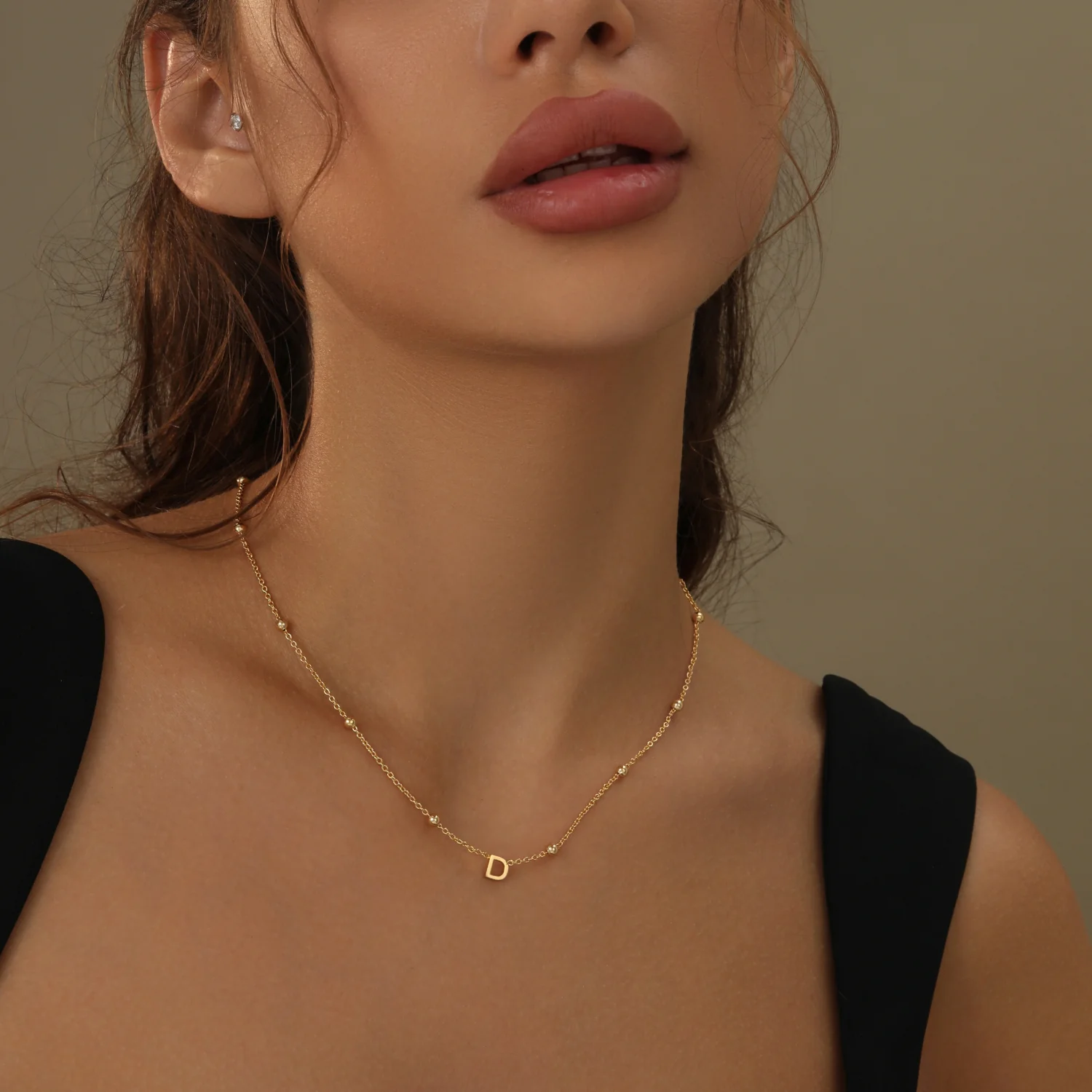 Letter Necklace w/ Satellite Chain - Image 3