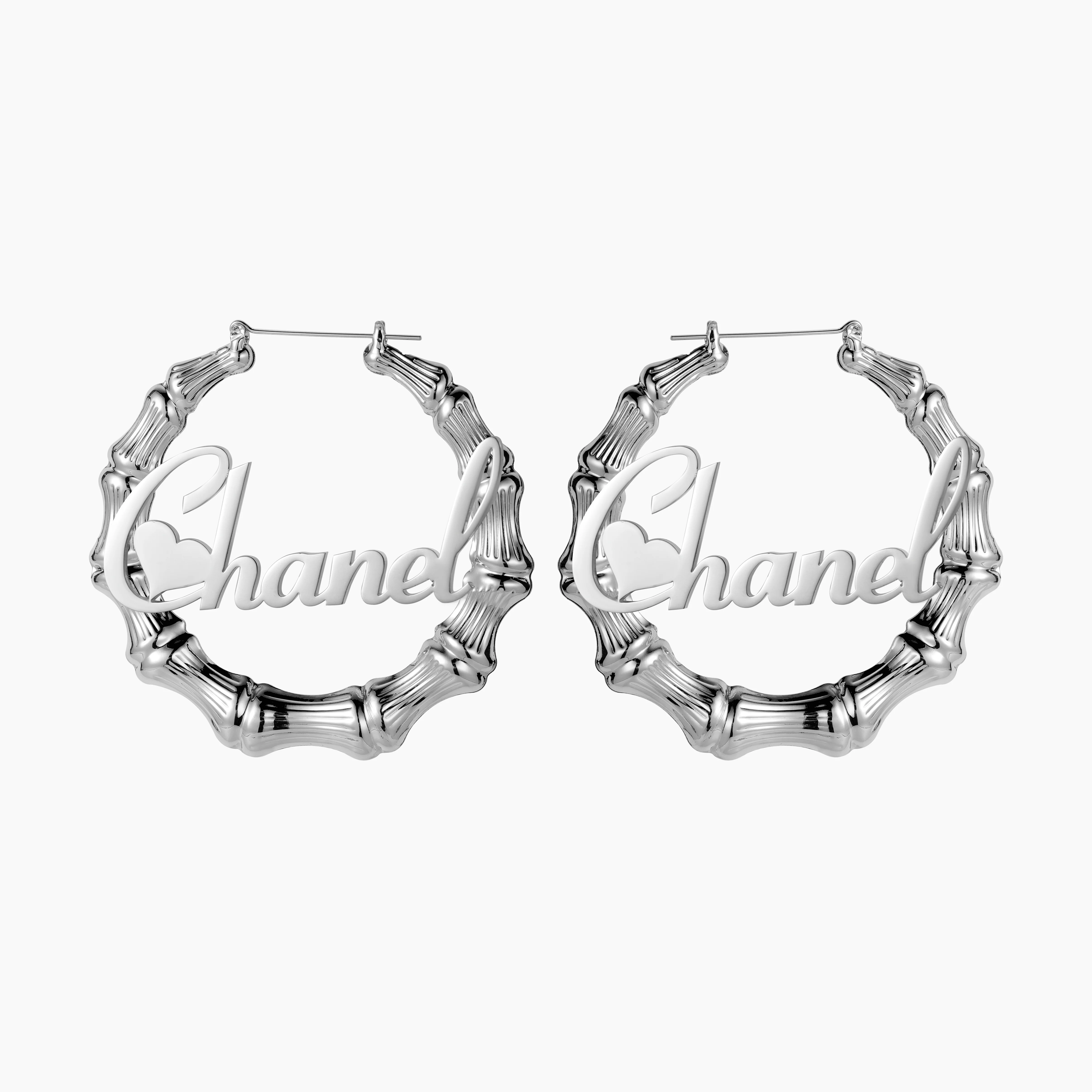Lovely Name Bamboo Hoop Earrings - Image 4