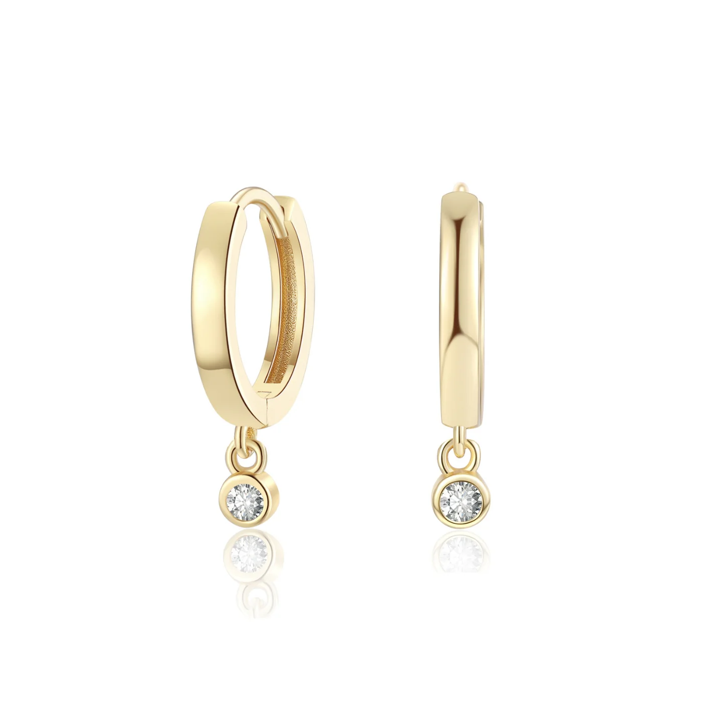 Moissanite Drop Huggie Earrings - Image 3