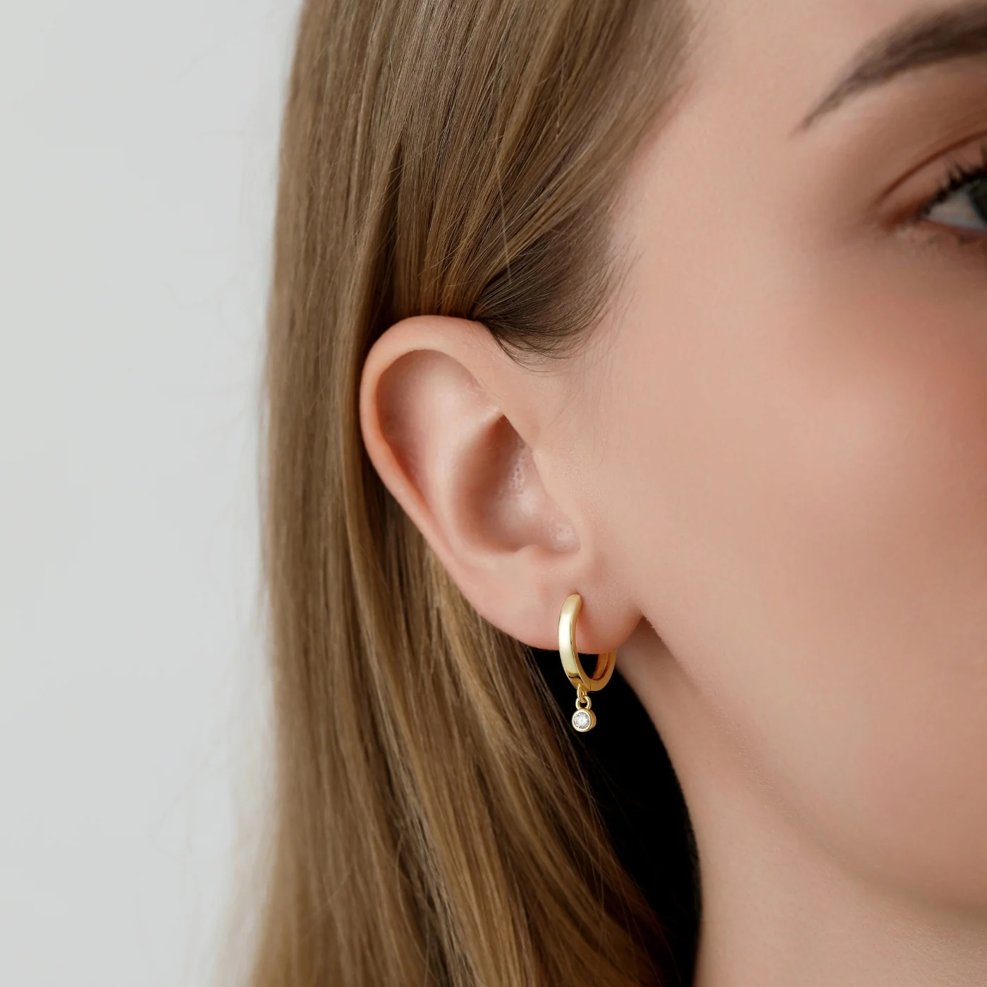 Moissanite Drop Huggie Earrings - Image 4