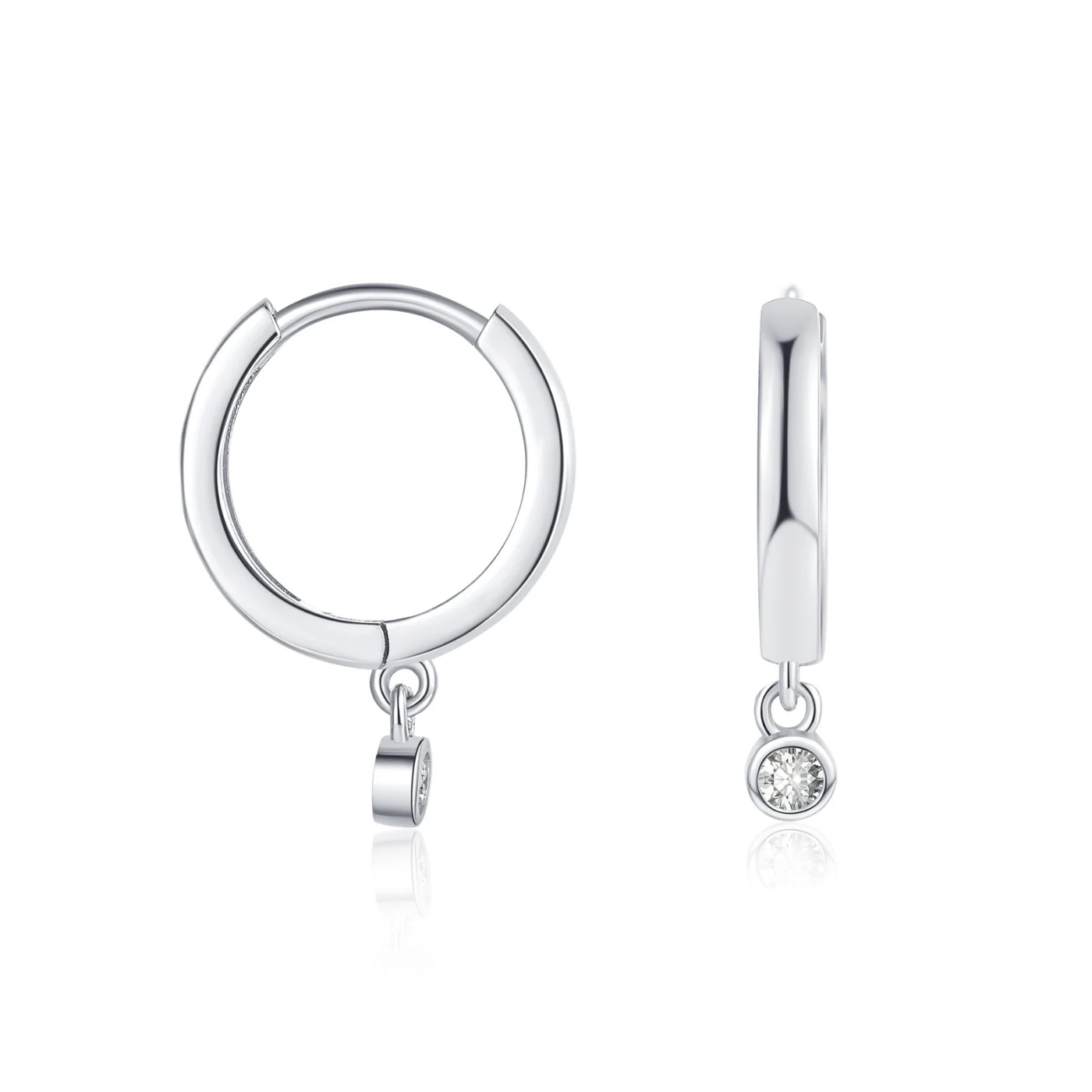 Moissanite Drop Huggie Earrings - Image 5