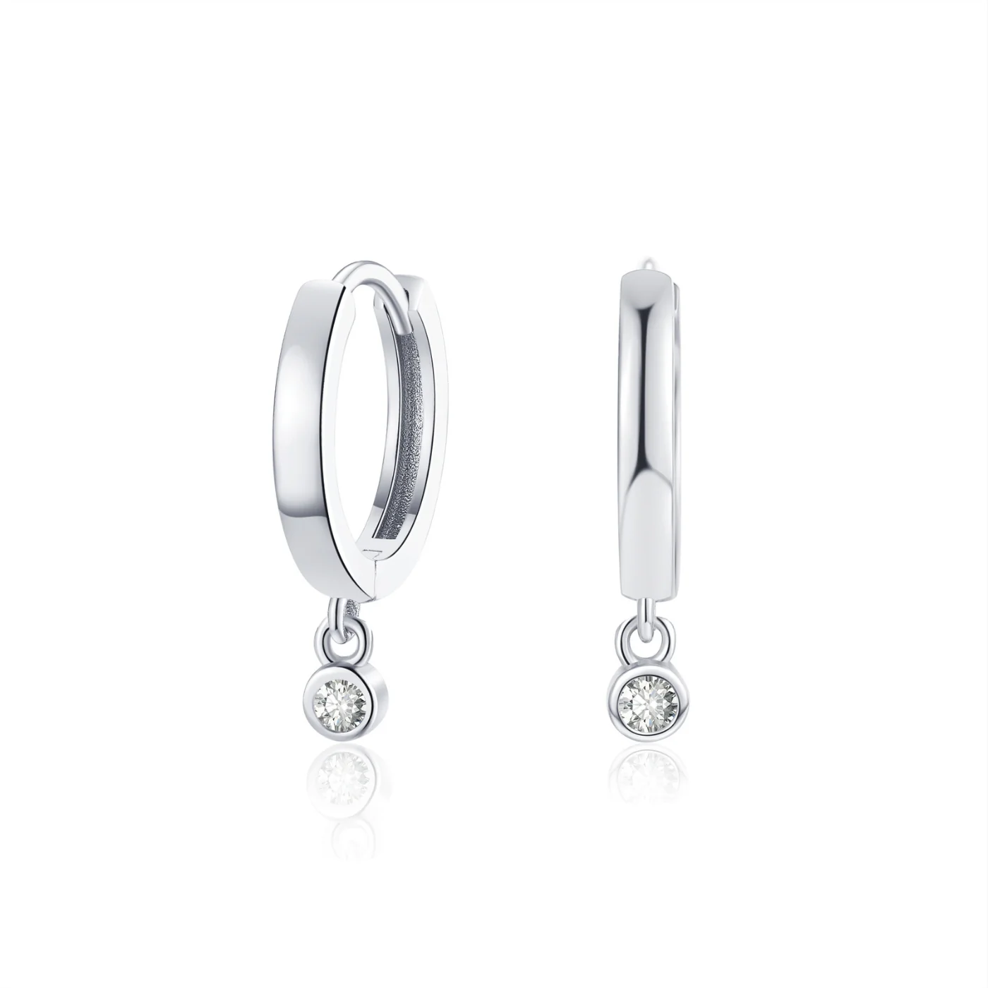 Moissanite Drop Huggie Earrings - Image 6