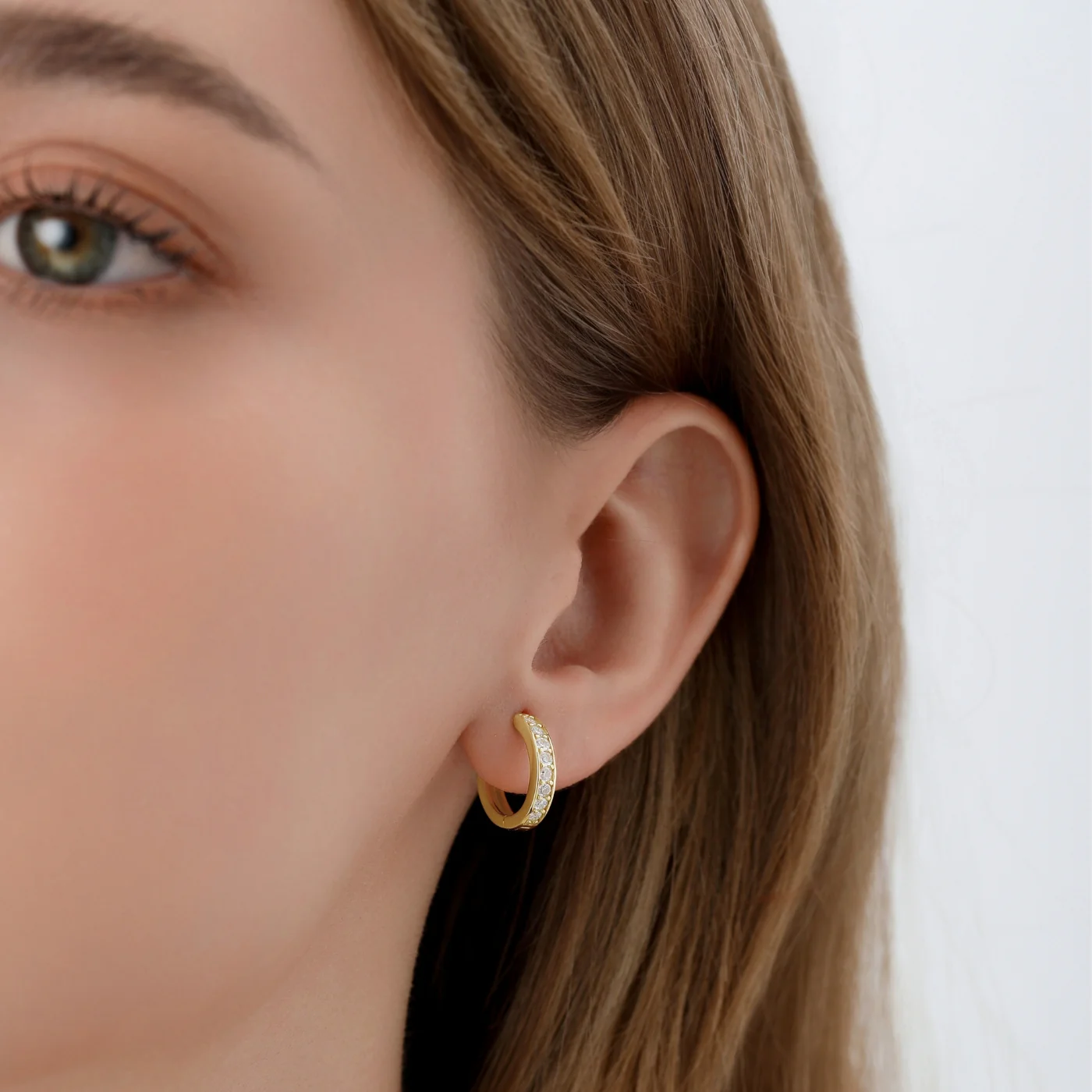 Moissanite Hoop Earrings - Image 3
