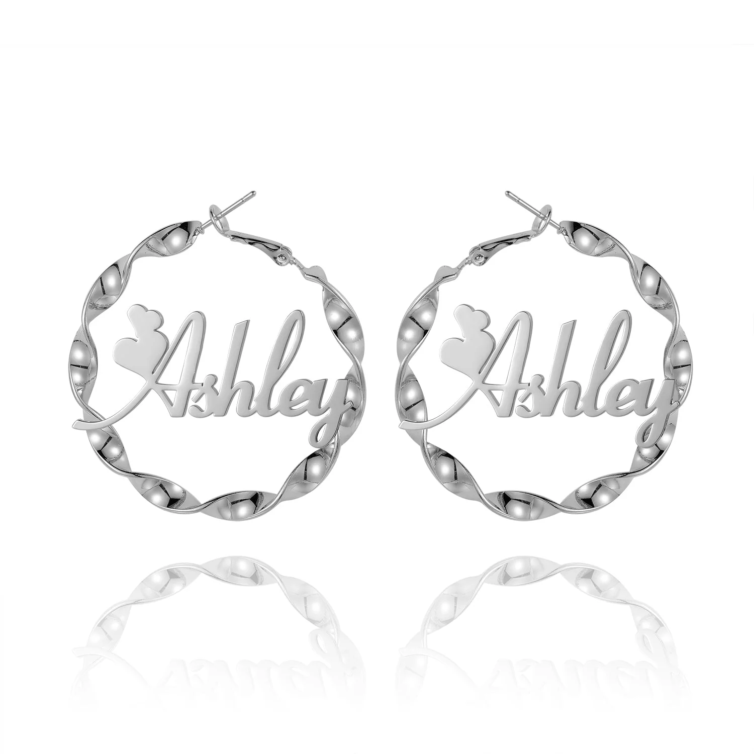 Name Twirl Hoop Earrings - Image 3