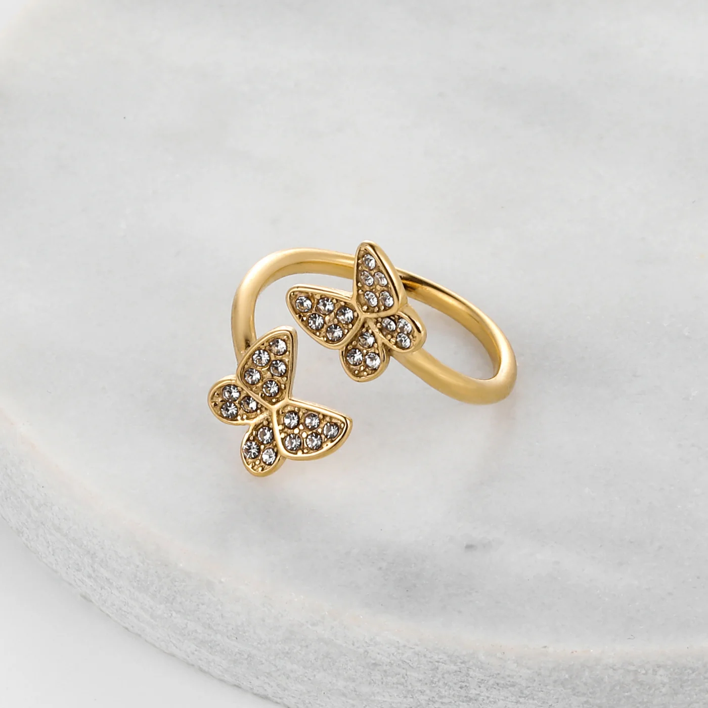 Open Iced Butterfly Ring - Image 3