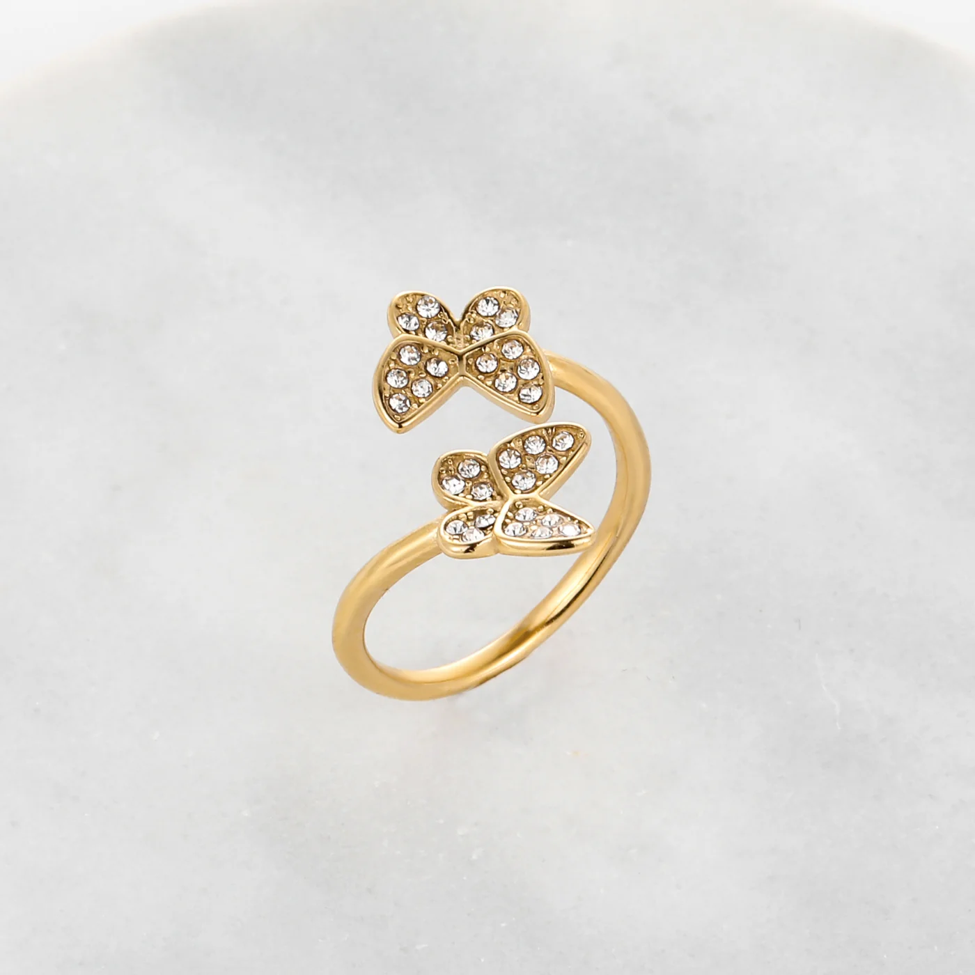 Open Iced Butterfly Ring - Image 4