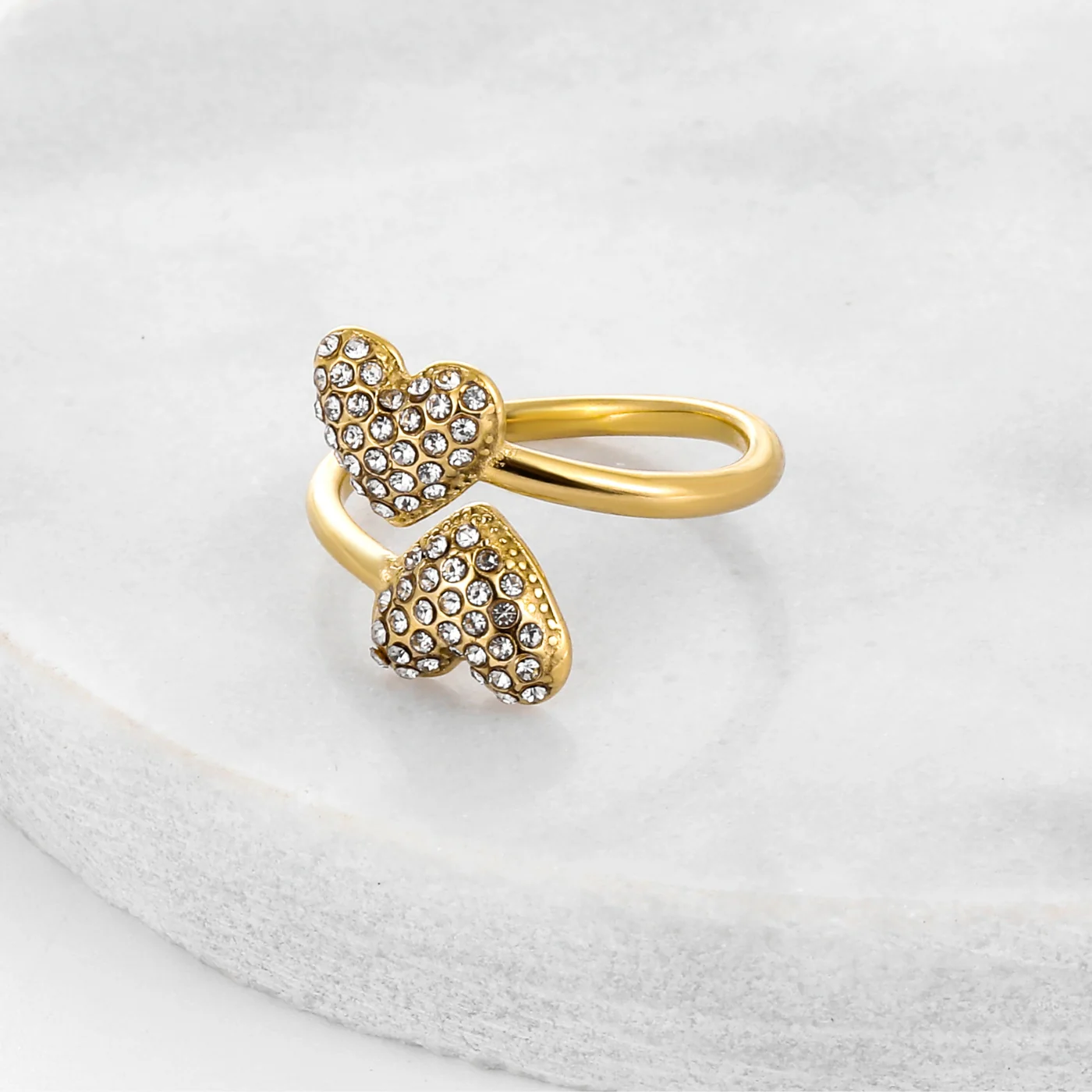 Open Iced Heart Ring - Image 3