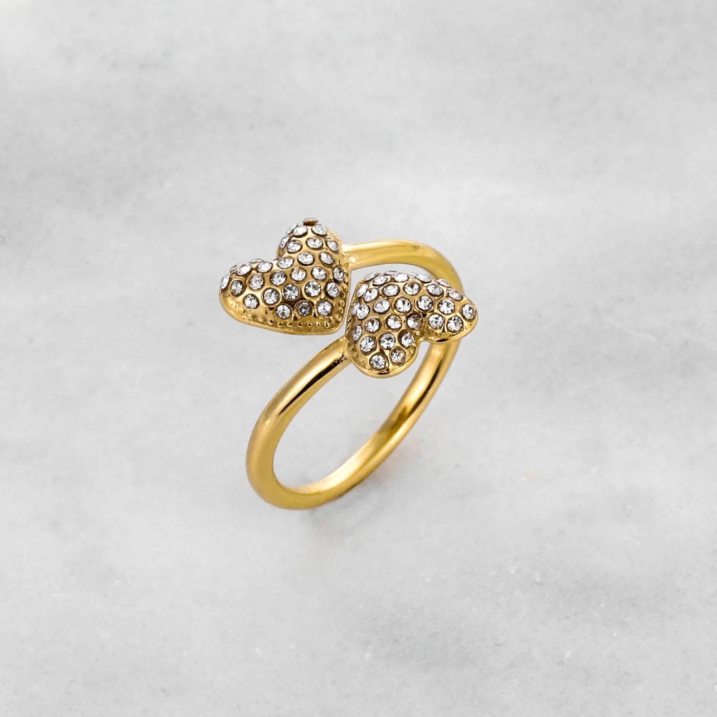 Open Iced Heart Ring - Image 4