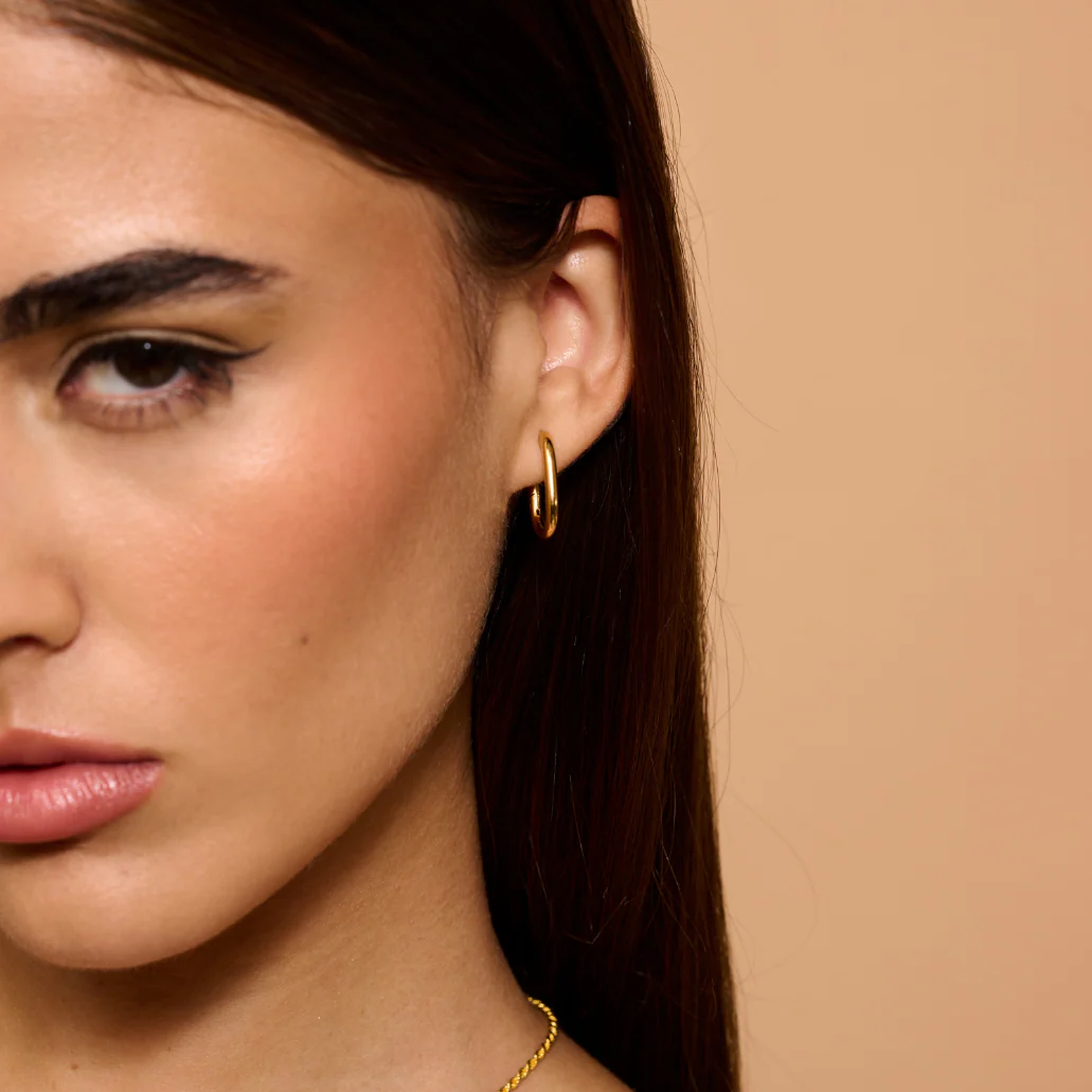 Paper Clip Hoop Earrings - Image 3