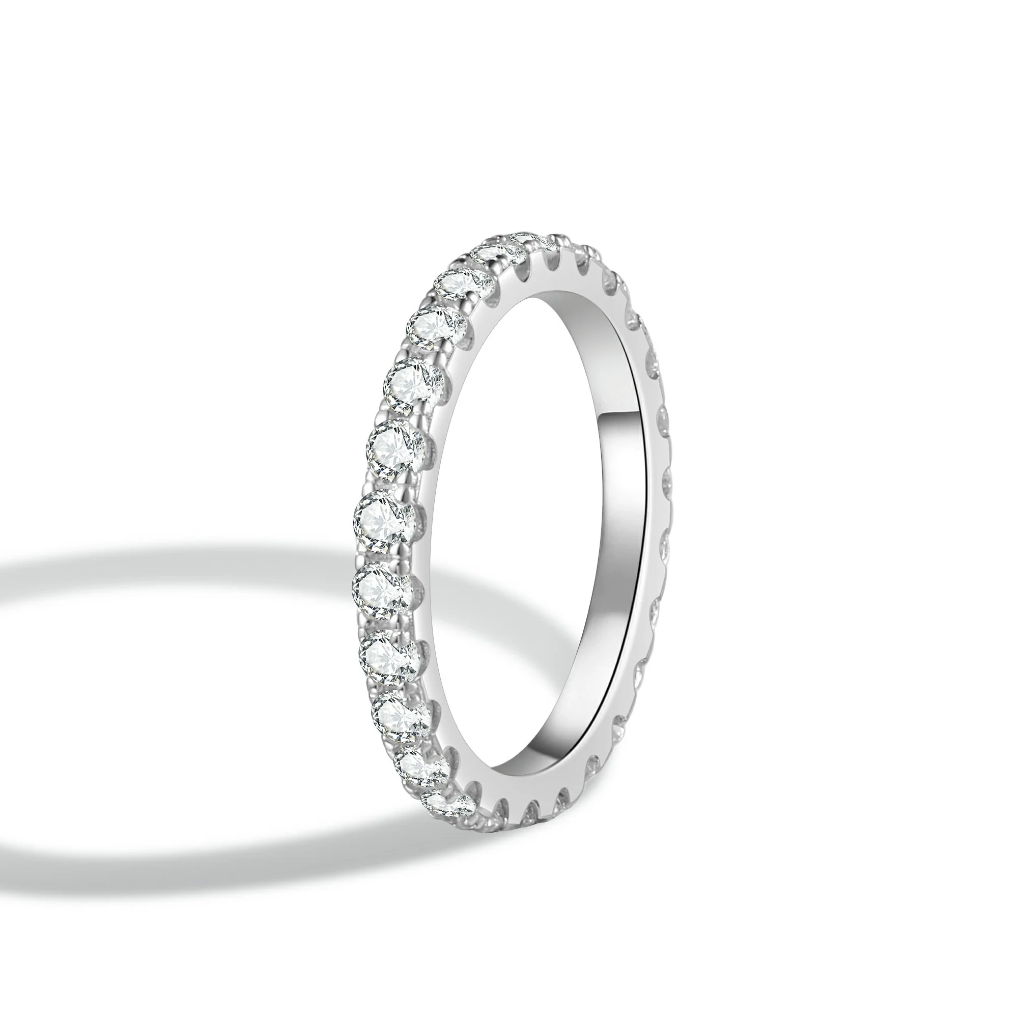 Pave Round Cut Moissanite Eternity Band - Image 4