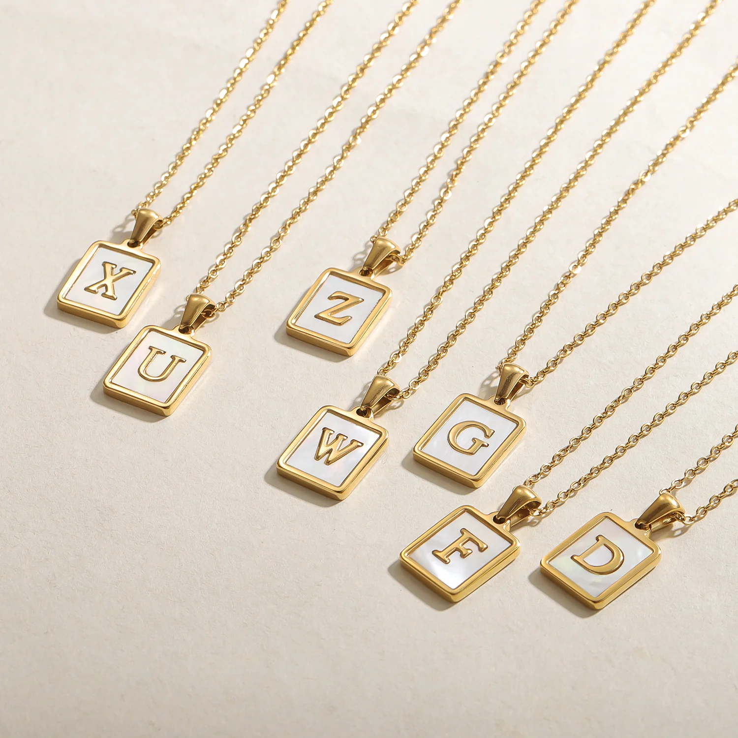 Pearl Initial Tag Necklace - Image 2