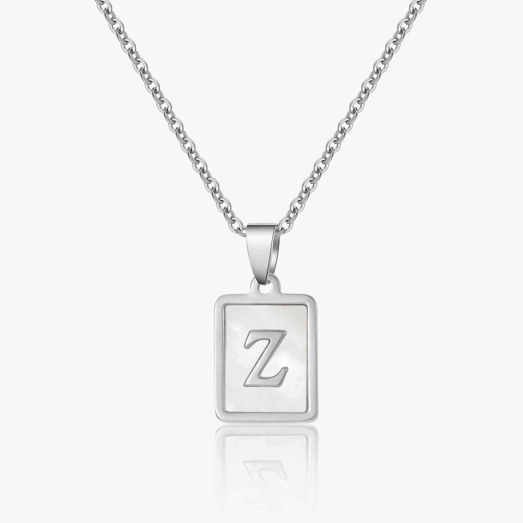 Pearl Initial Tag Necklace - Image 3
