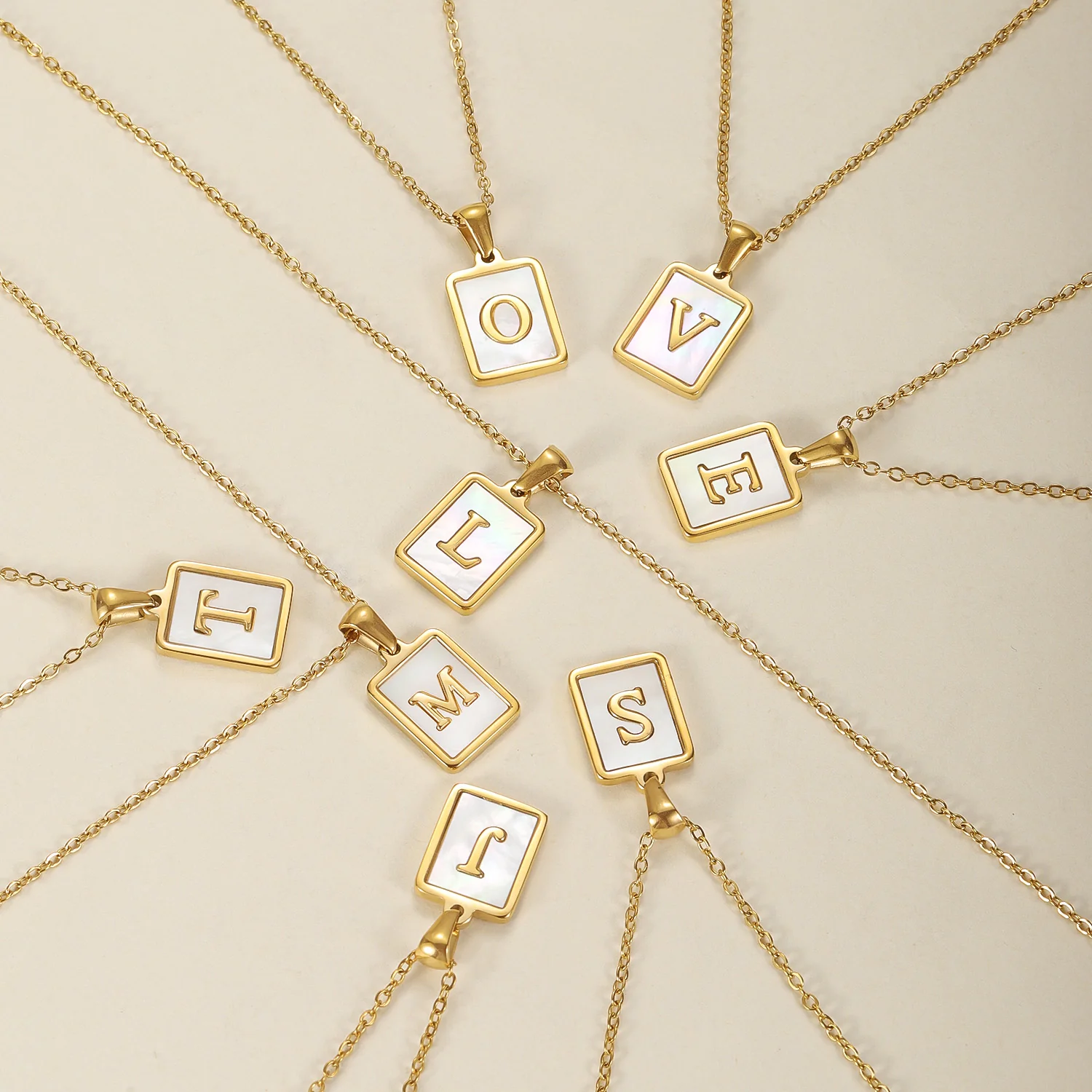 Pearl Initial Tag Necklace - Image 4