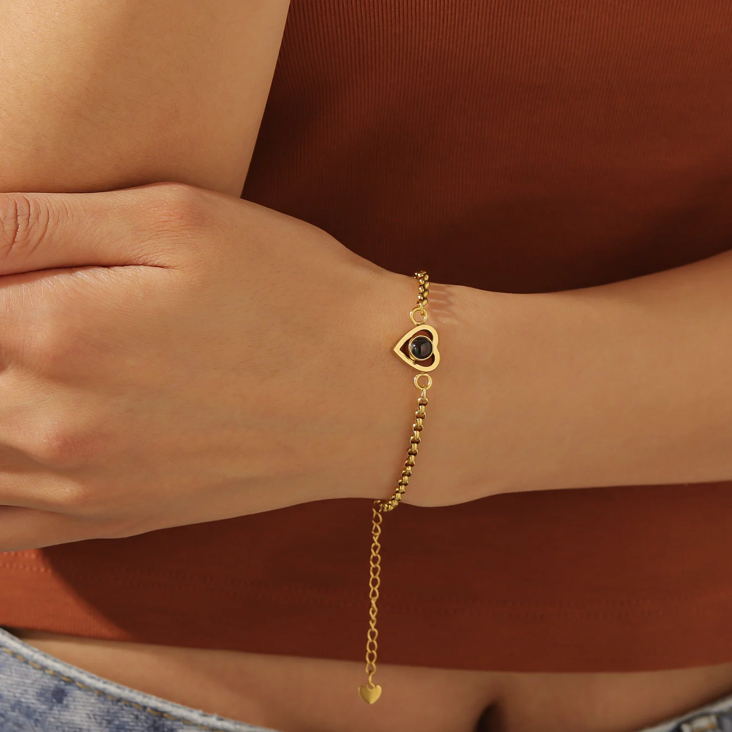 Personalized Heart Photo Bracelet - Image 3