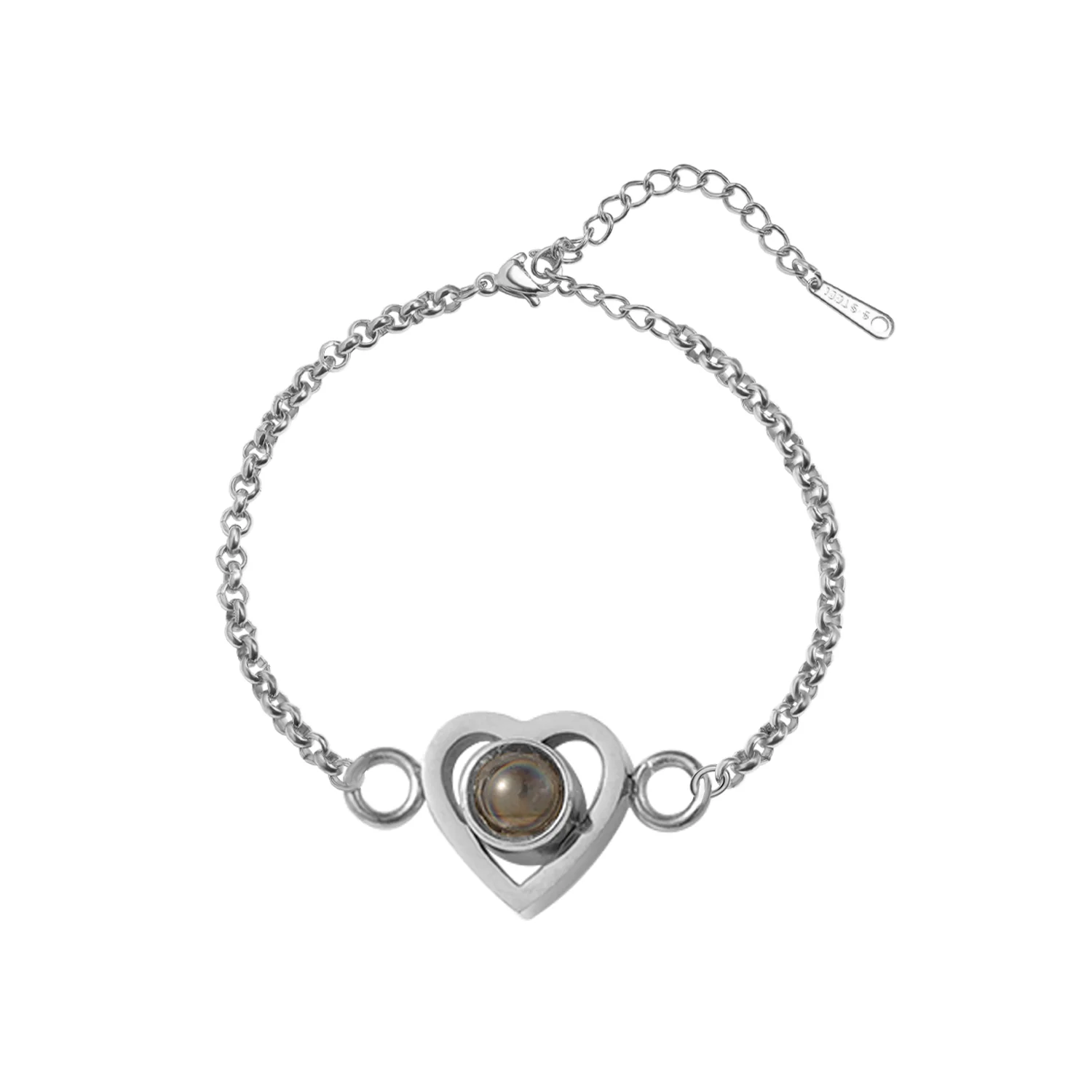 Personalized Heart Photo Bracelet - Image 5