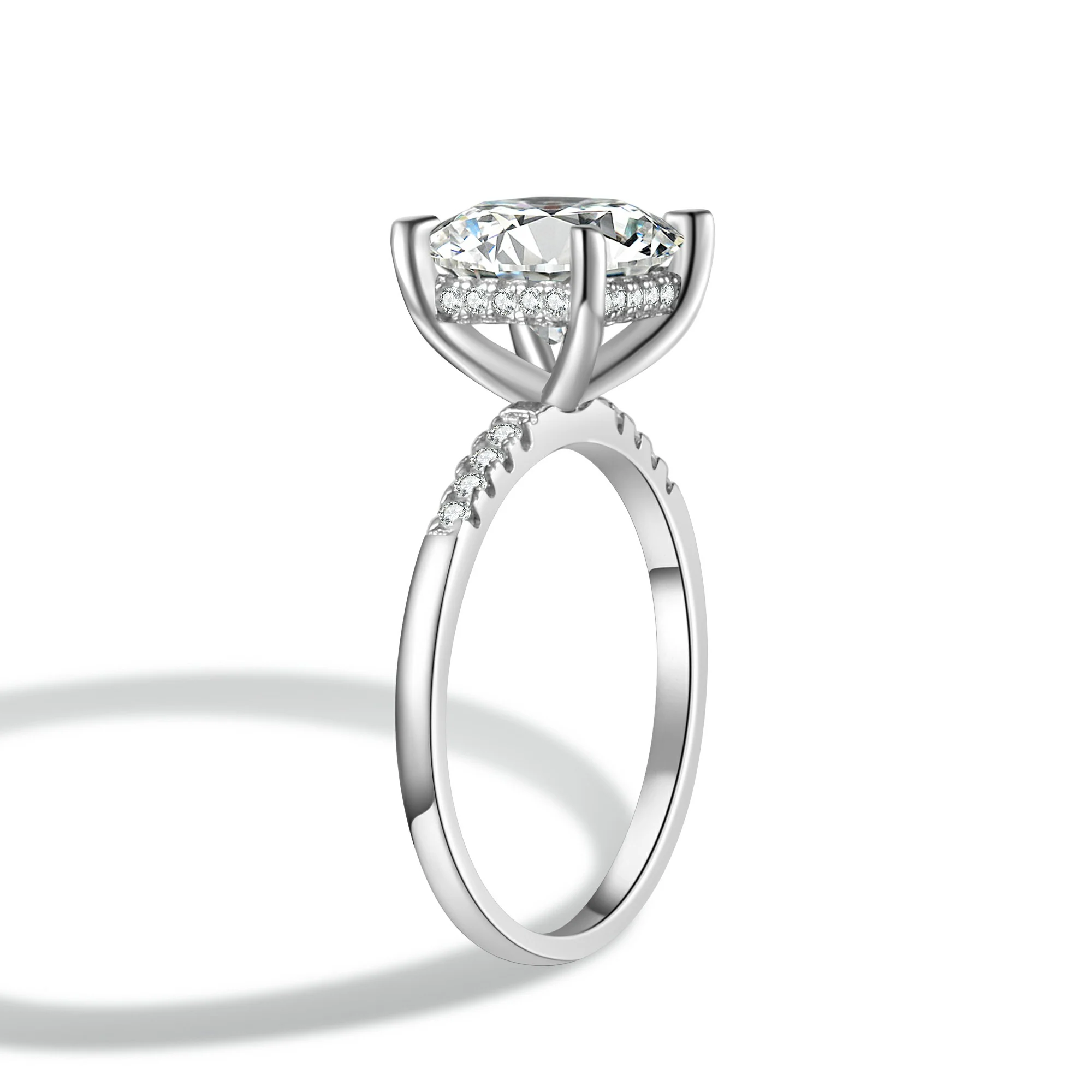 Princess Cut Moissanite Engagement Ring With Halo - Image 5