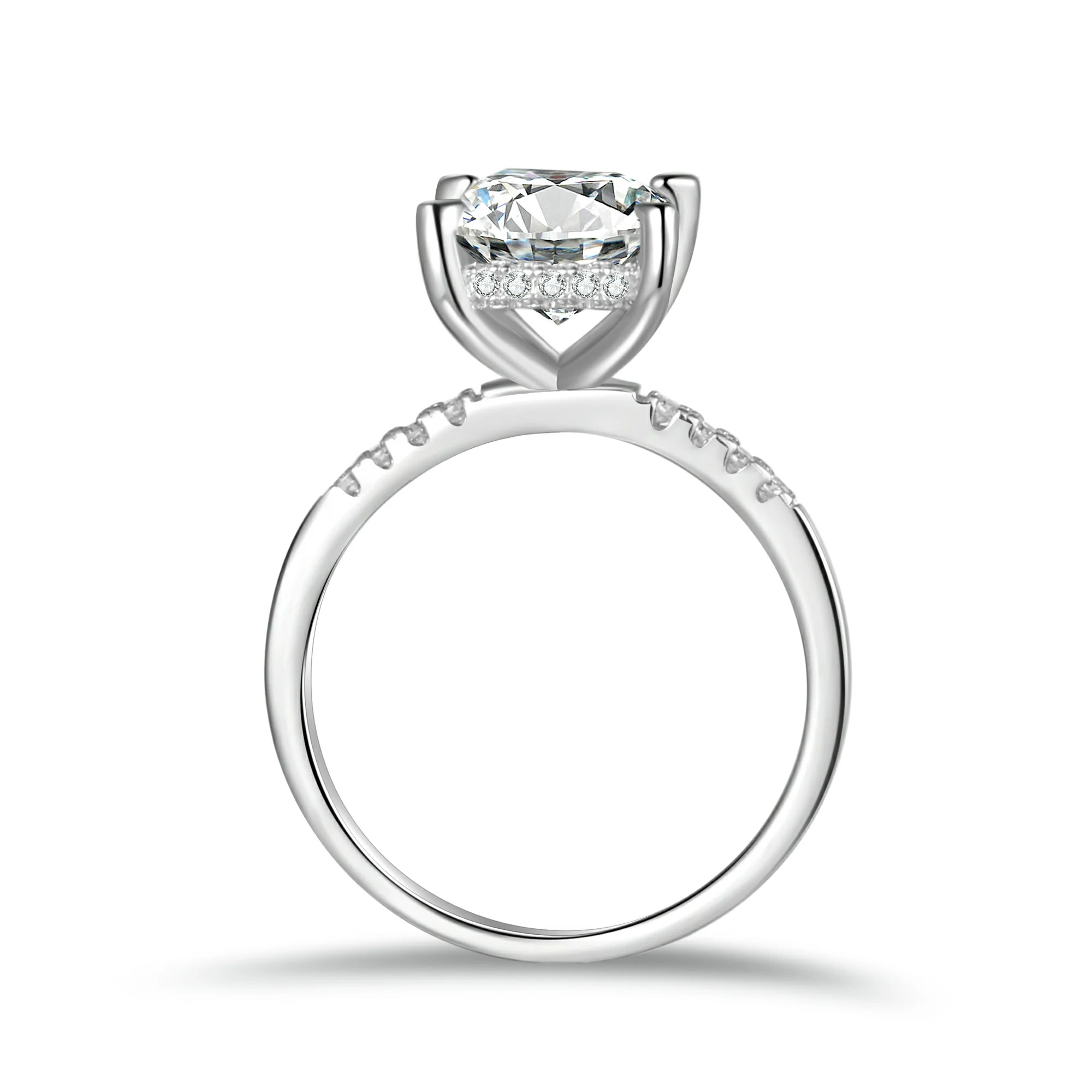 Princess Cut Moissanite Engagement Ring With Halo - Image 6