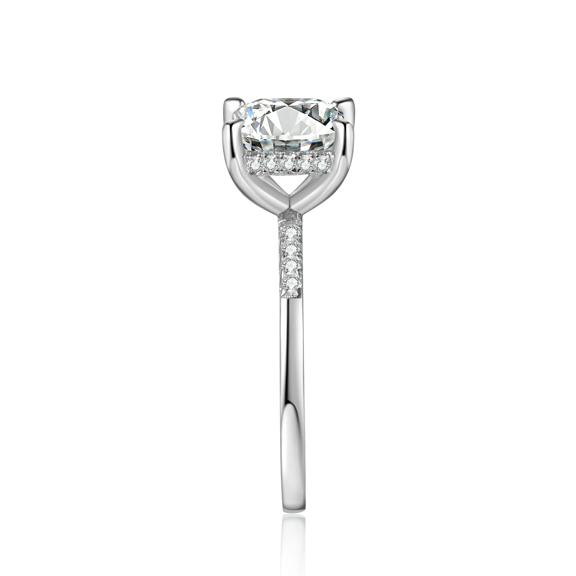 Princess Cut Moissanite Engagement Ring With Halo - Image 7
