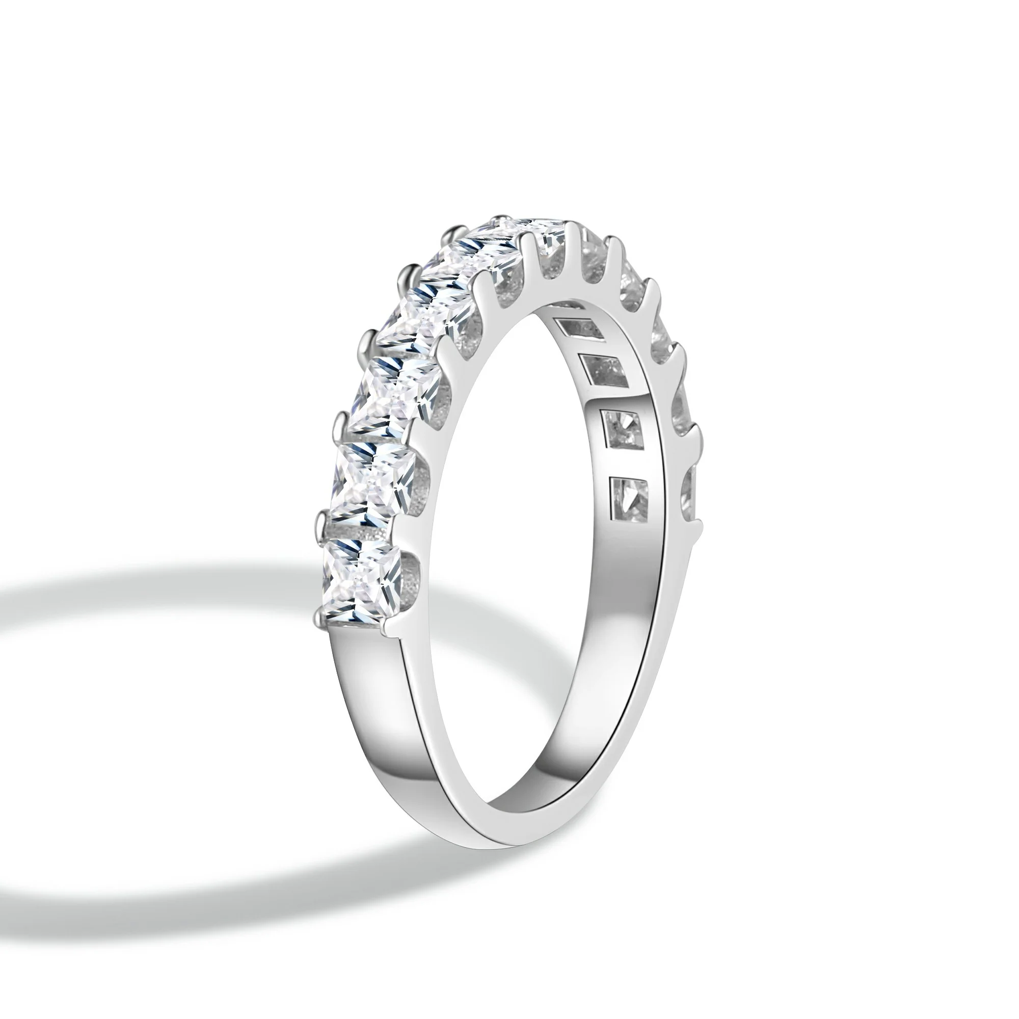 Princess Cut Moissanite Half Eternity Band - Image 4