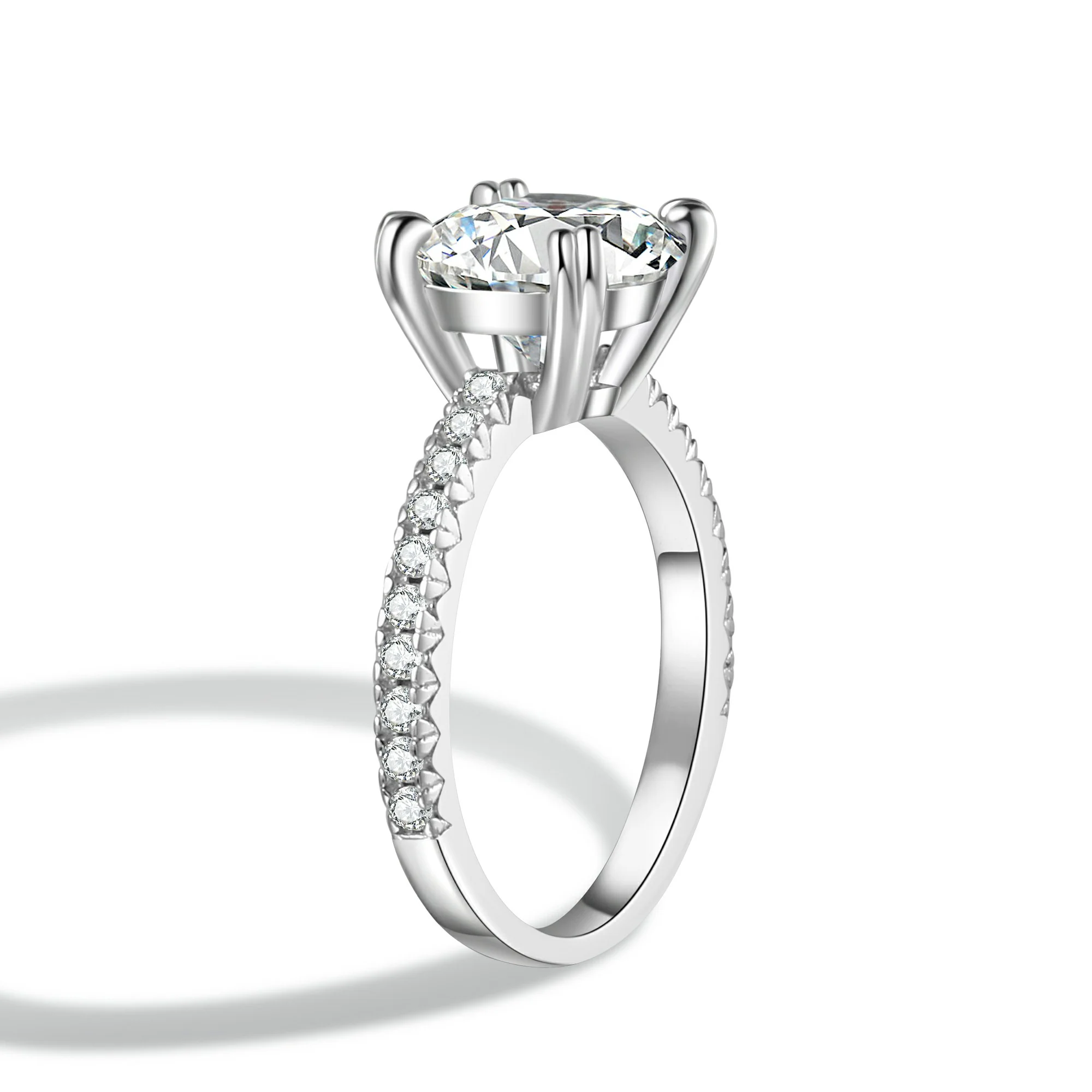 Round Cut Moissanite Engagement Ring Solitaire - Image 5