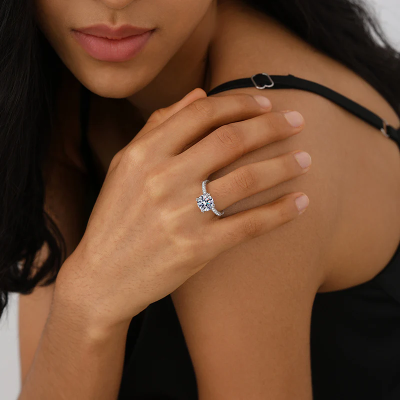 Round Cut Moissanite Engagement Ring Solitaire - Image 6