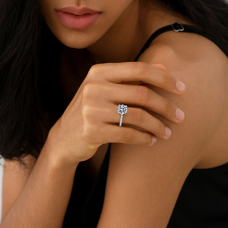 Round Cut Moissanite Engagement Ring Solitaire - Image 8
