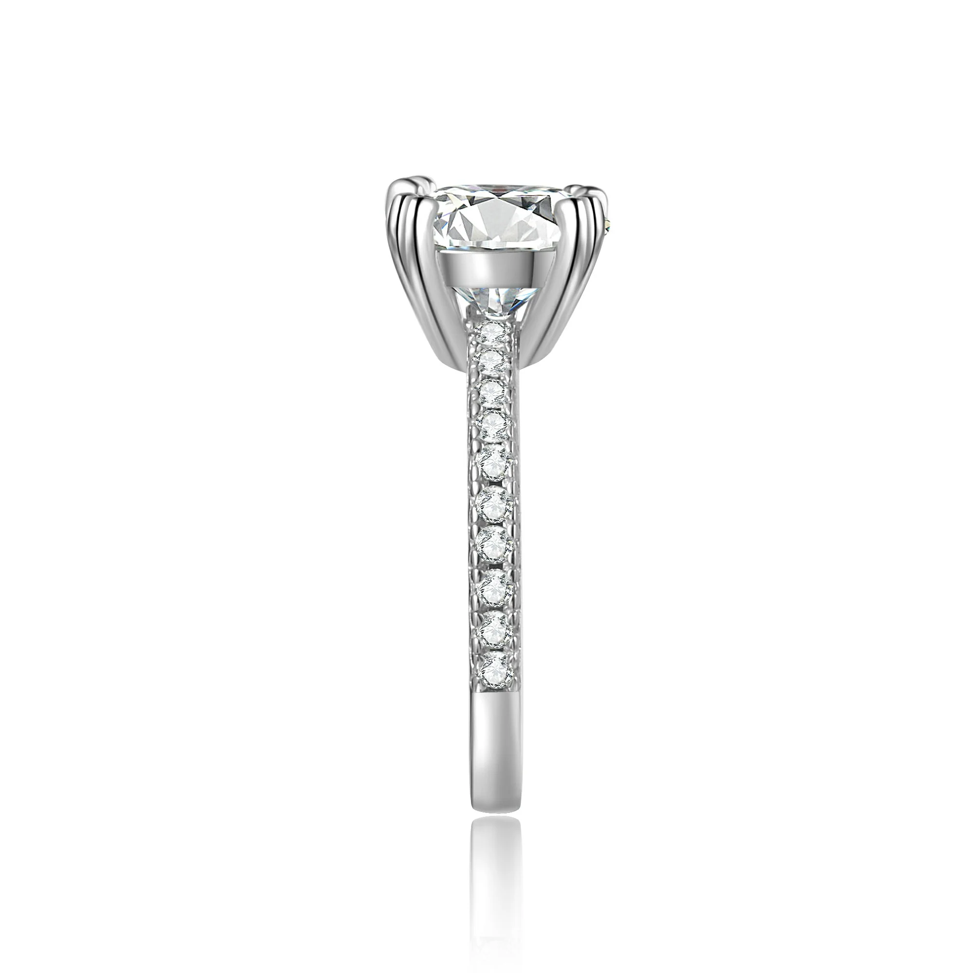 Round Cut Moissanite Engagement Ring Solitaire - Image 9