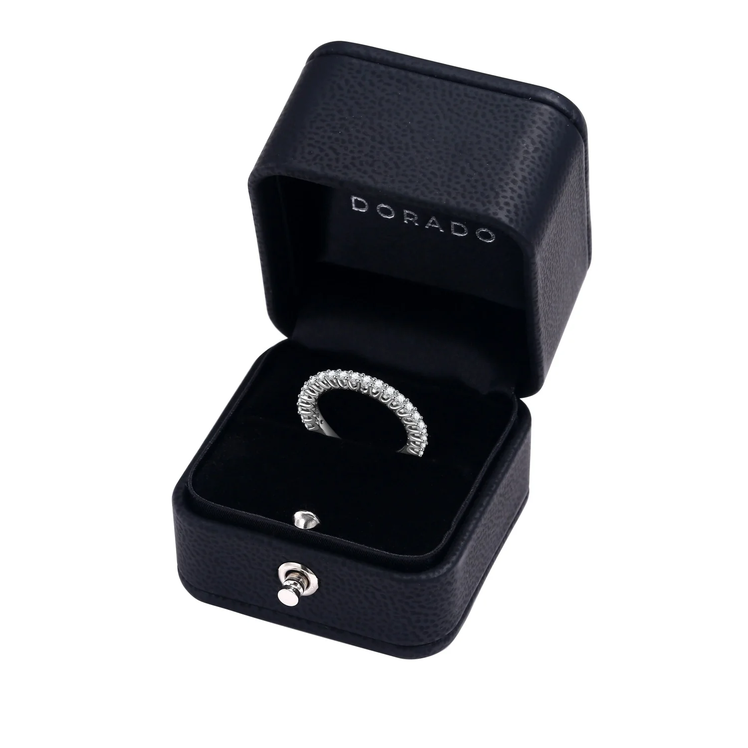 Round Cut Moissanite Half Eternity Band - Image 3