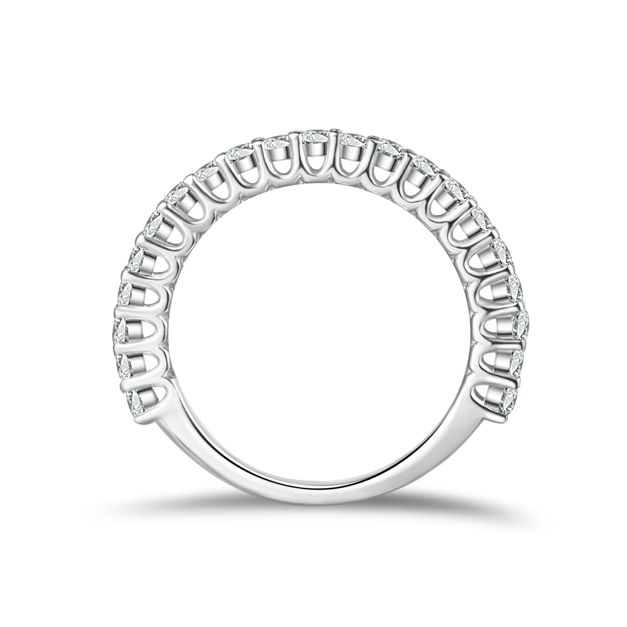 Round Cut Moissanite Half Eternity Band - Image 6