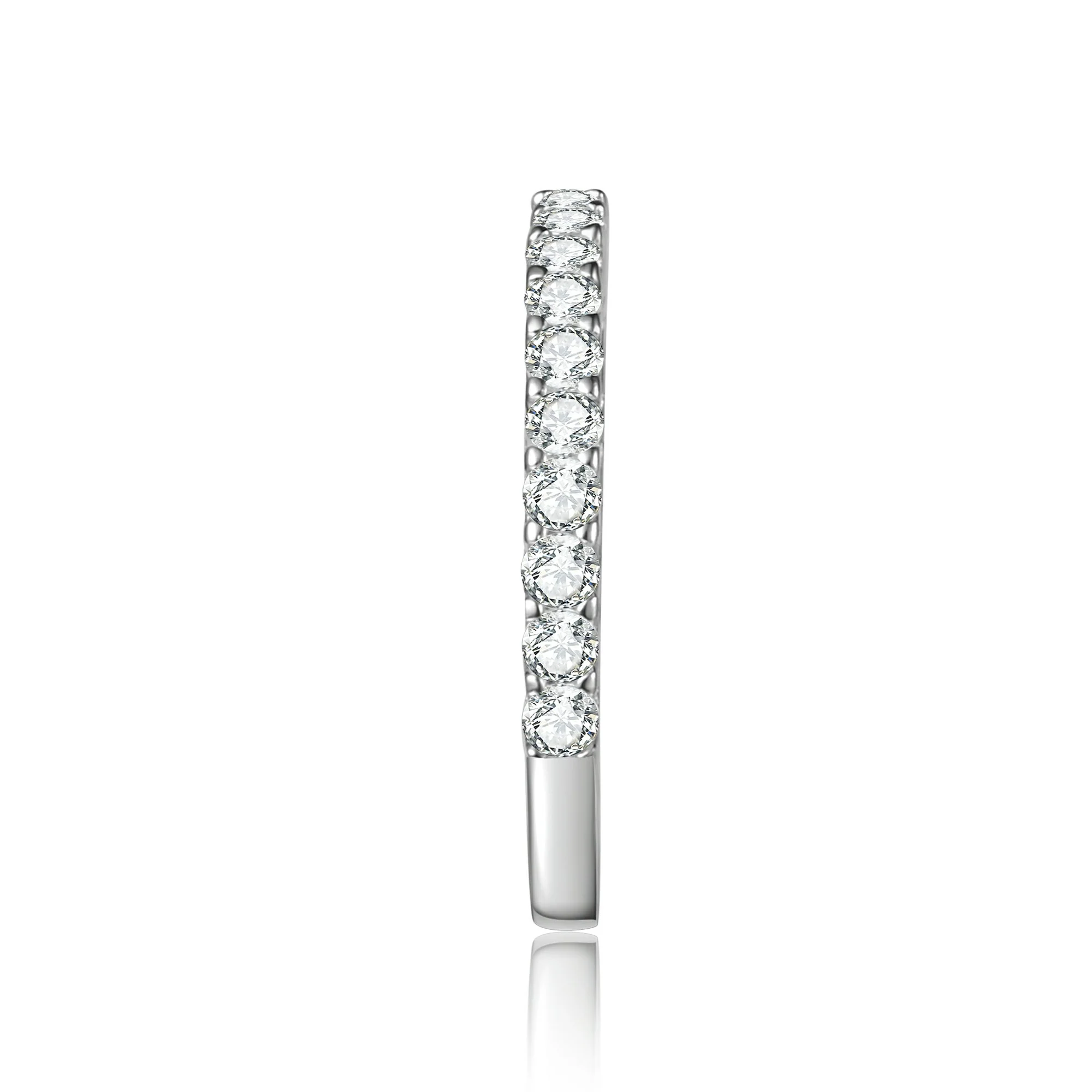 Round Cut Moissanite Half Eternity Band - Image 7