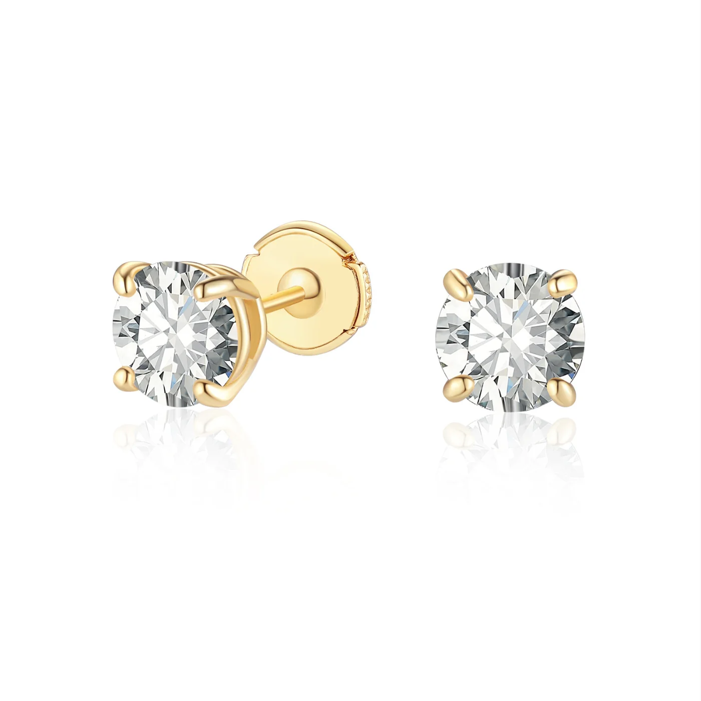 Round Cut Moissanite Stud Earrings - Image 11