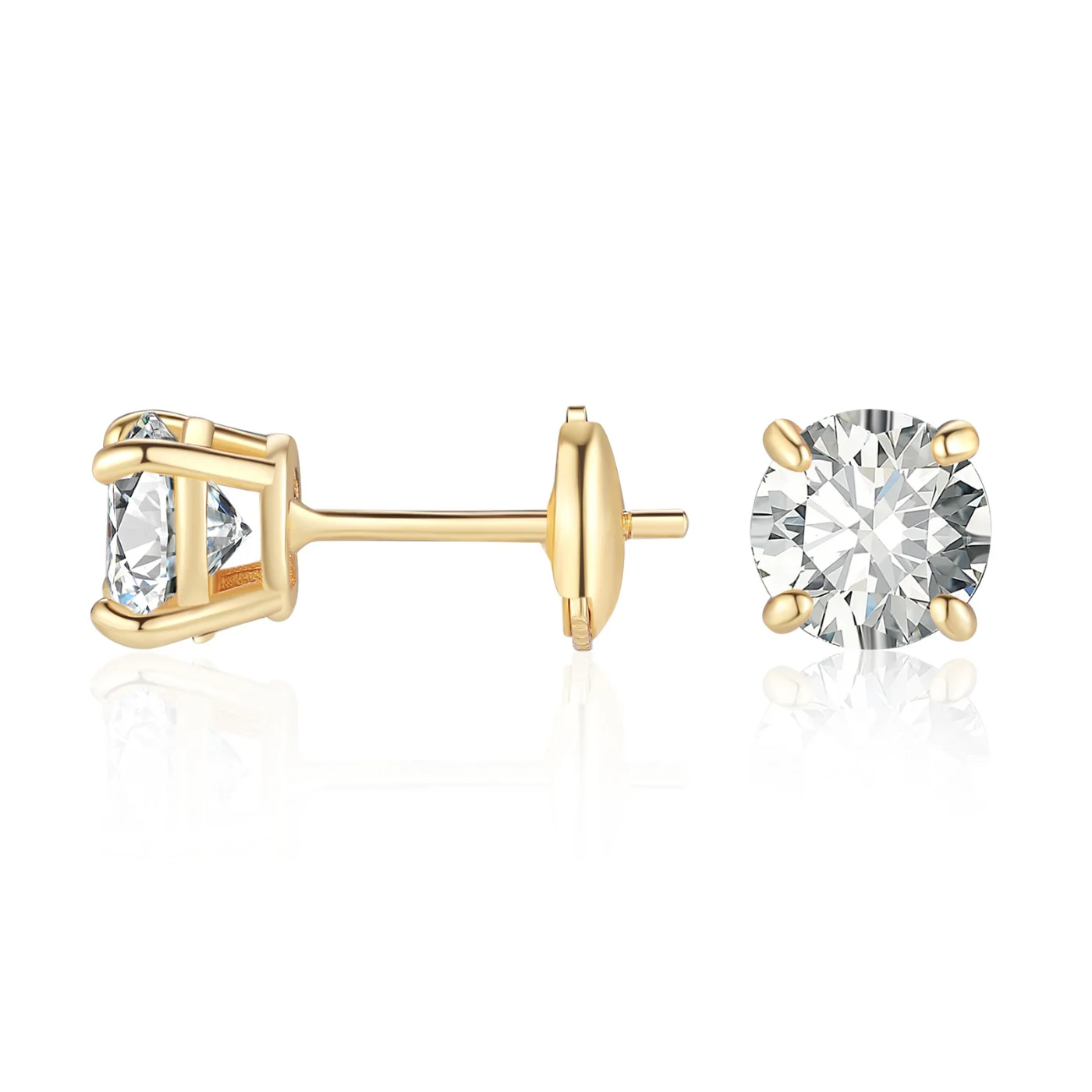 Round Cut Moissanite Stud Earrings - Image 12