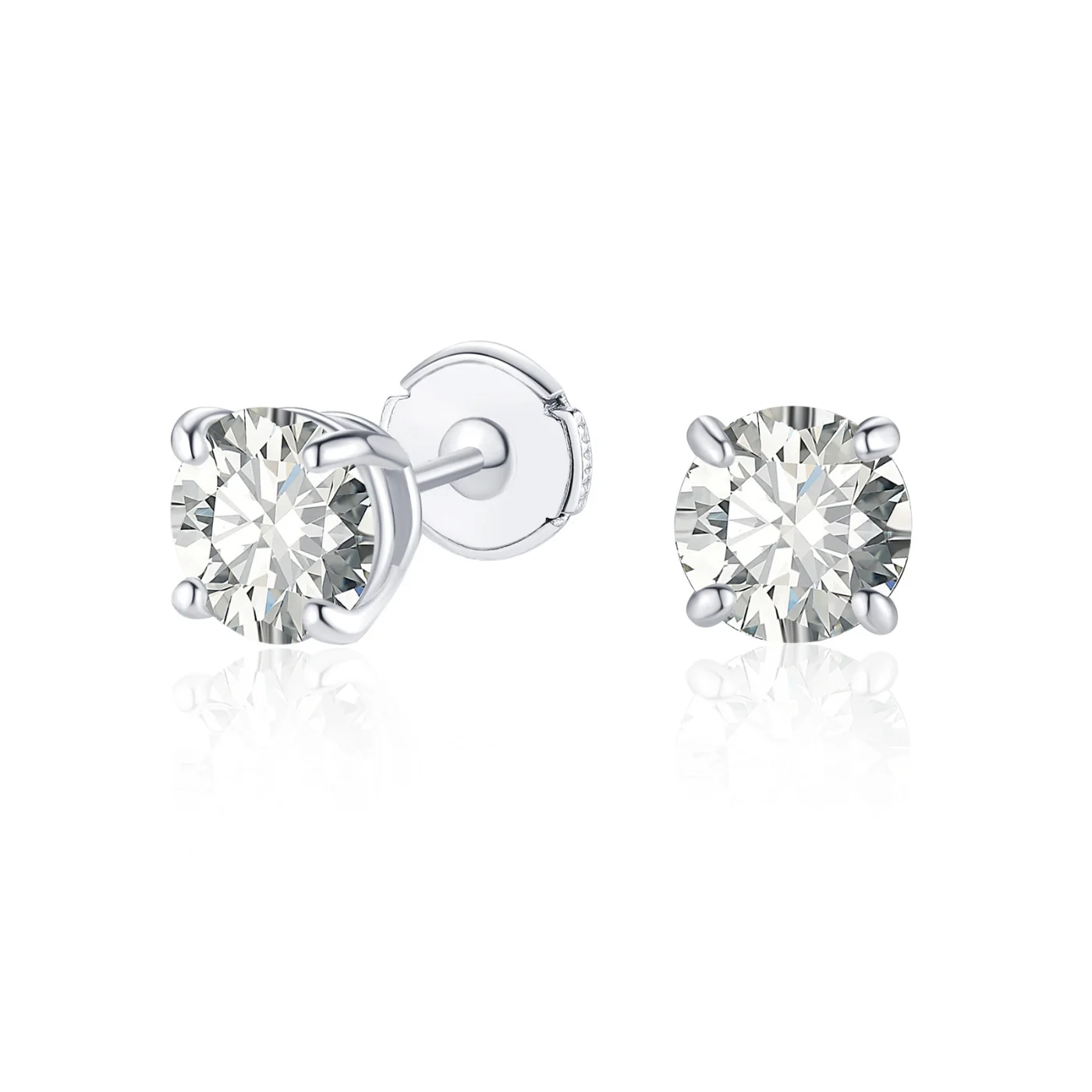 Round Cut Moissanite Stud Earrings - Image 5