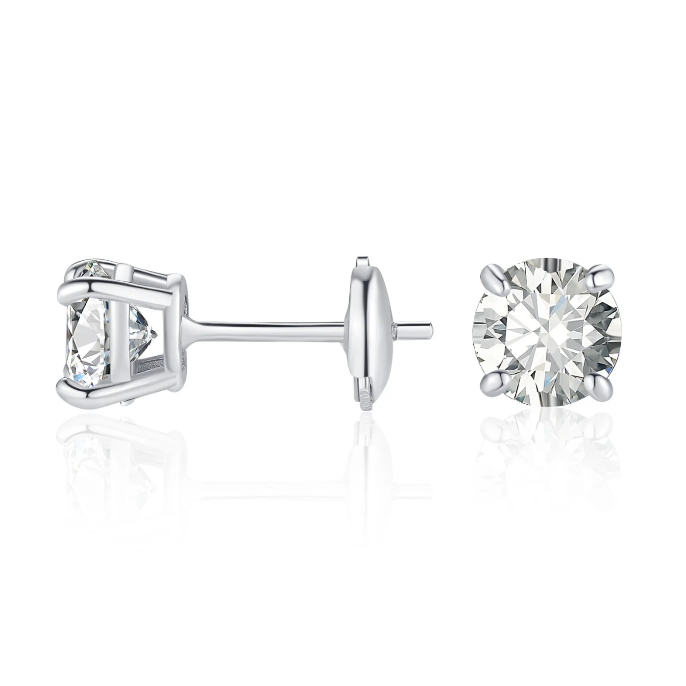 Round Cut Moissanite Stud Earrings - Image 6