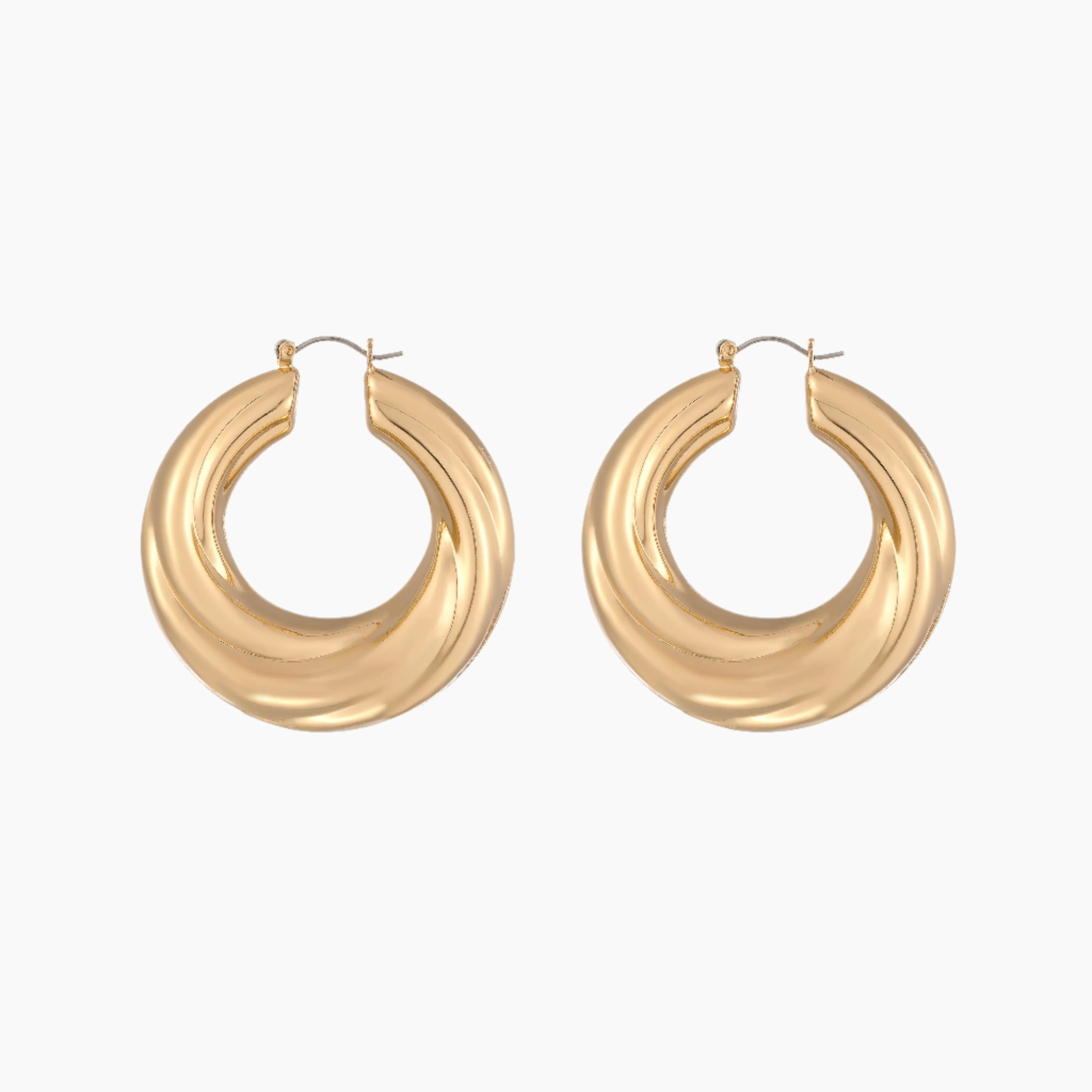 Round Twisted Hoop Earrings