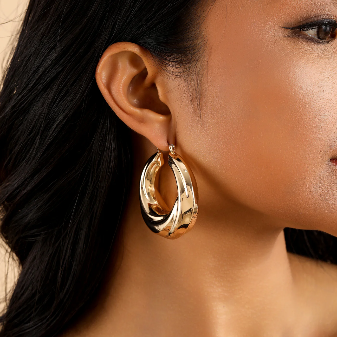 Round Twisted Hoop Earrings - Image 5
