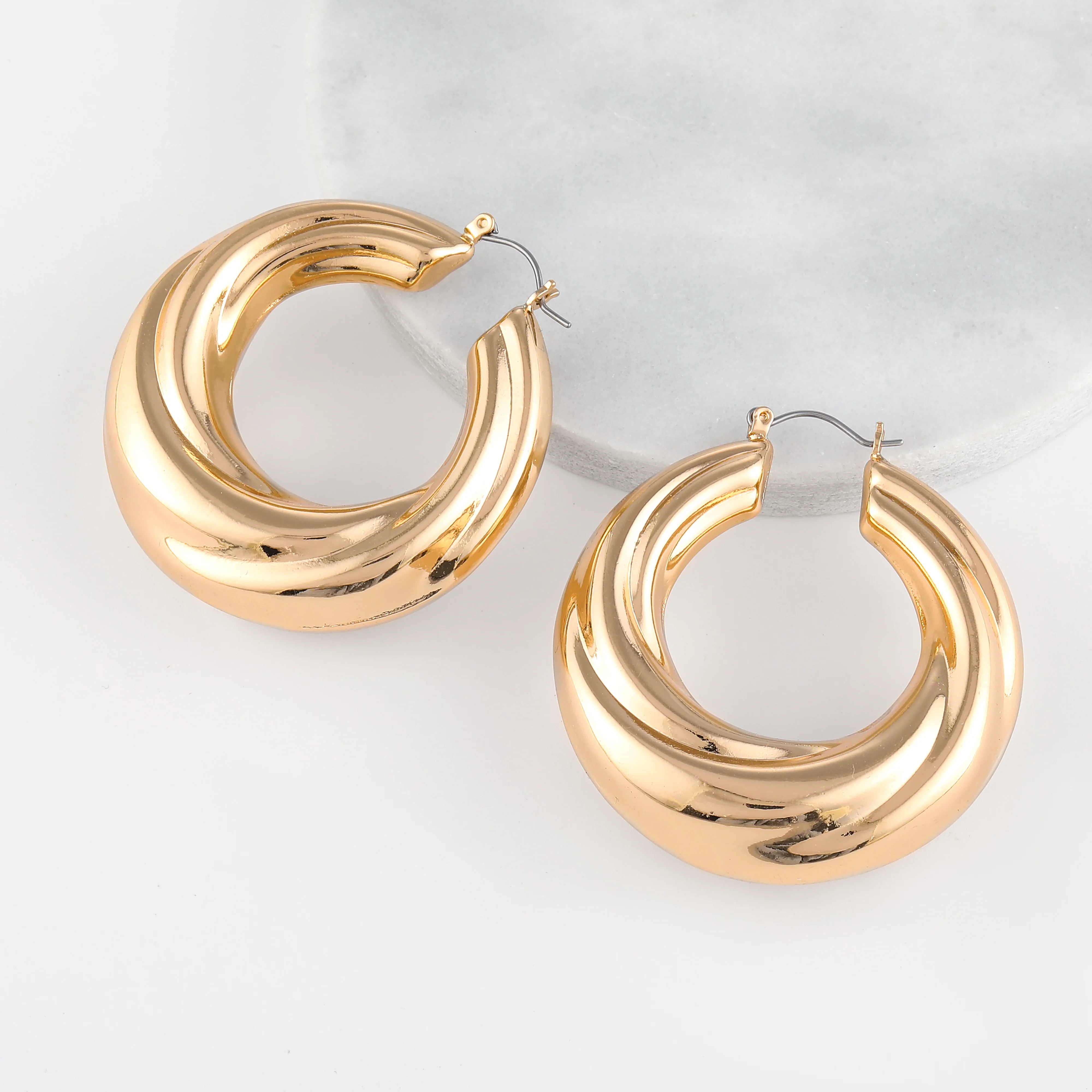 Round Twisted Hoop Earrings - Image 8