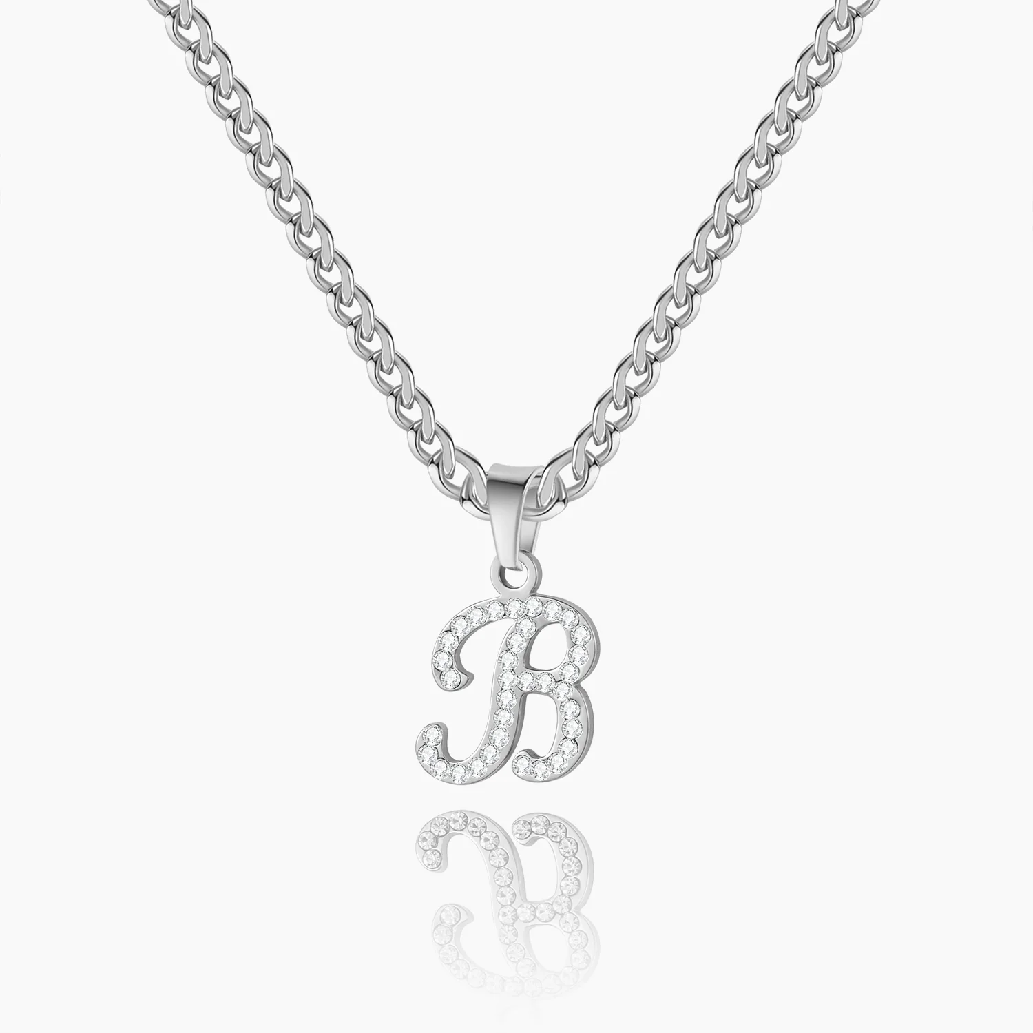 Script Iced Letter Necklace - Image 4