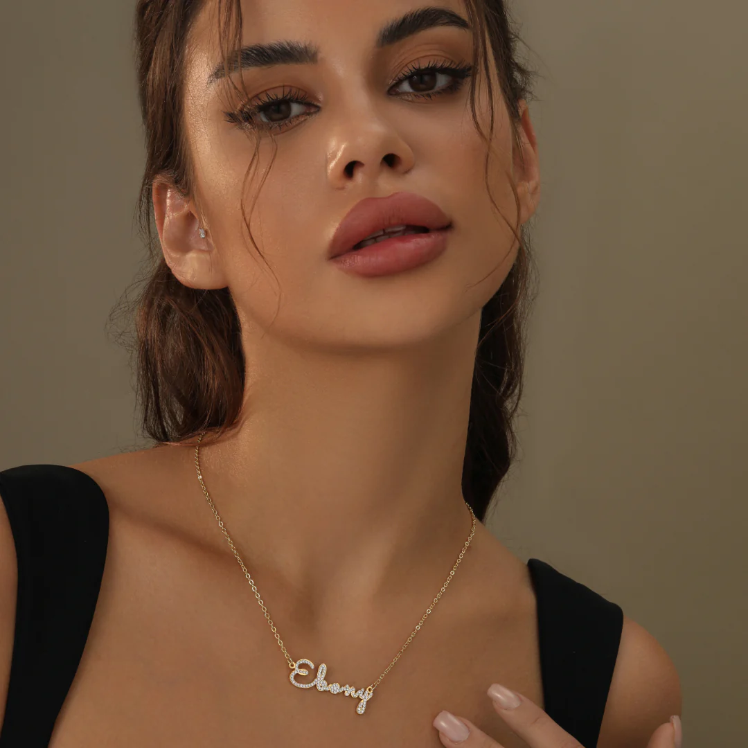 Script Iced Name Necklace - Image 3
