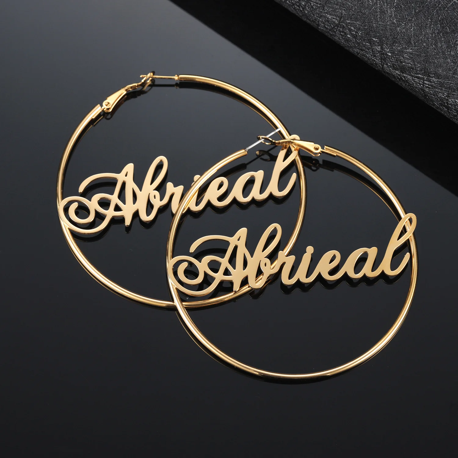 Script Name Hoop Earrings - Image 5