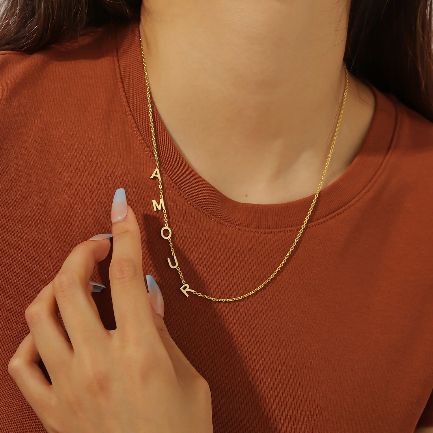 Sideways Initials Necklace - Image 8