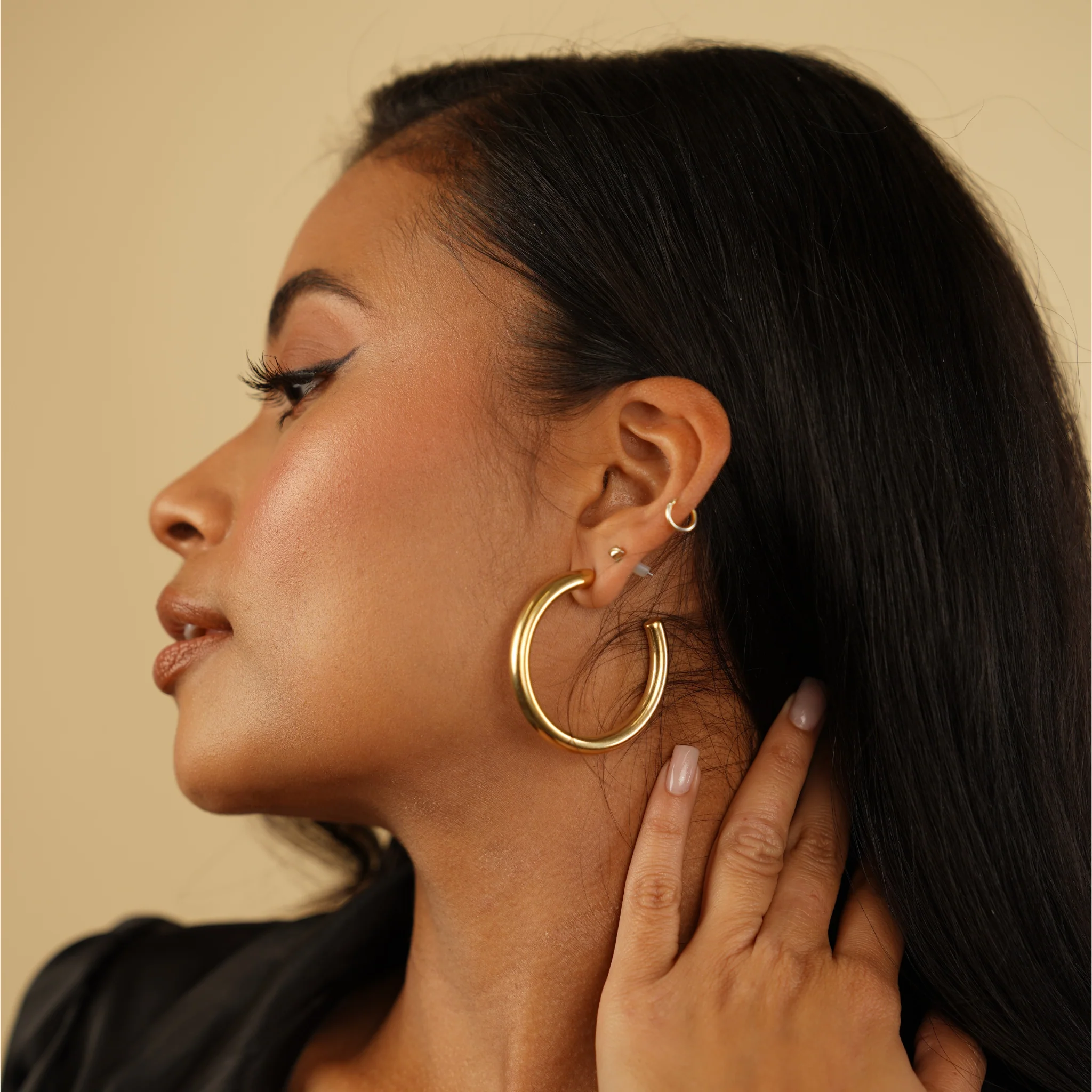 Thick Hoop Earrings - Image 8