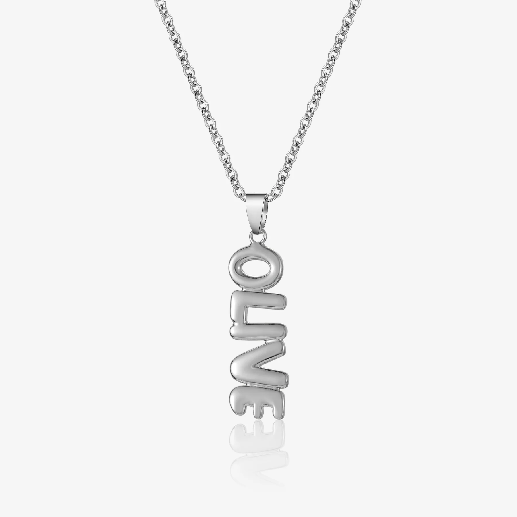 Vertical Bubble Name Necklace - Image 3