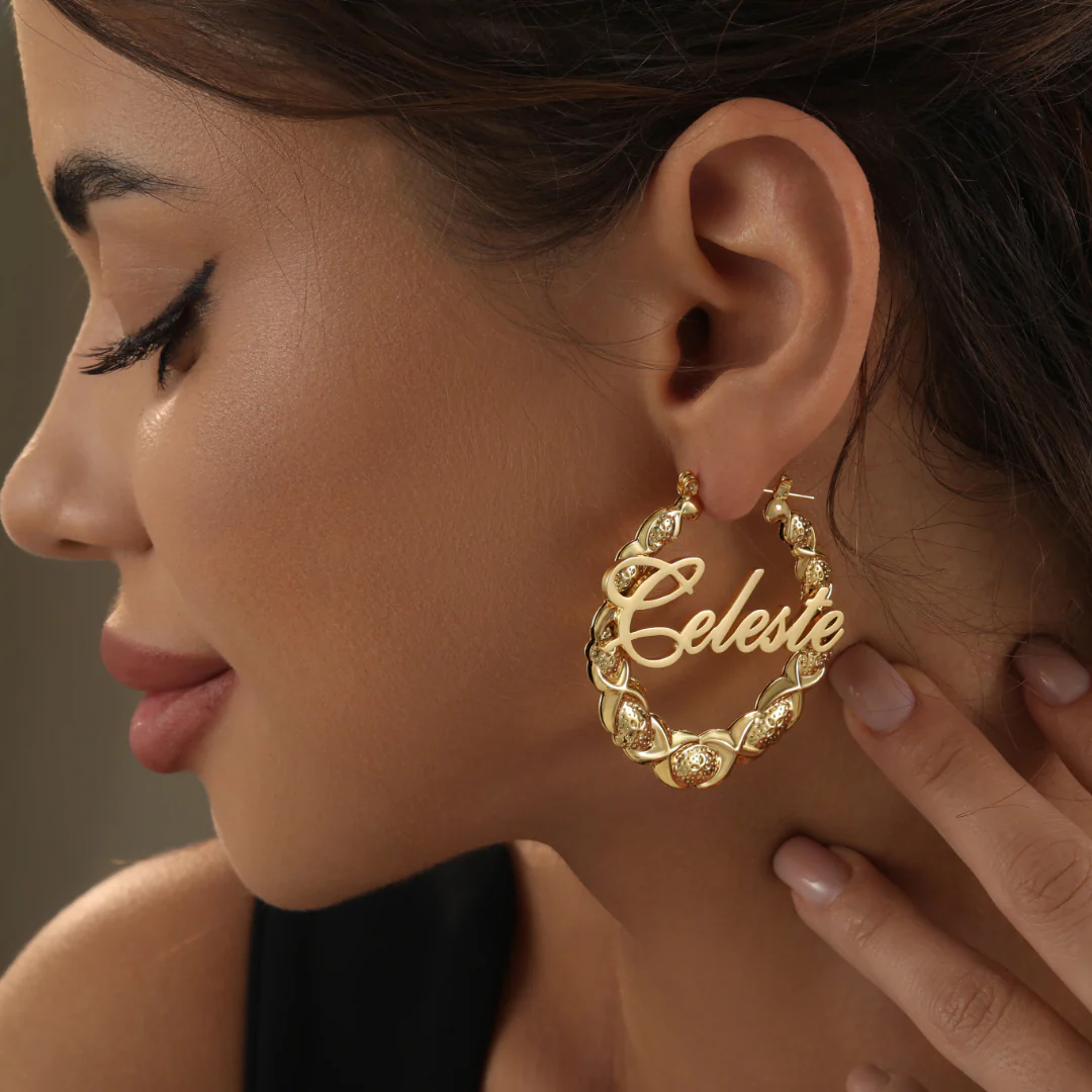 XOXO Name Hoop Earrings - Image 2