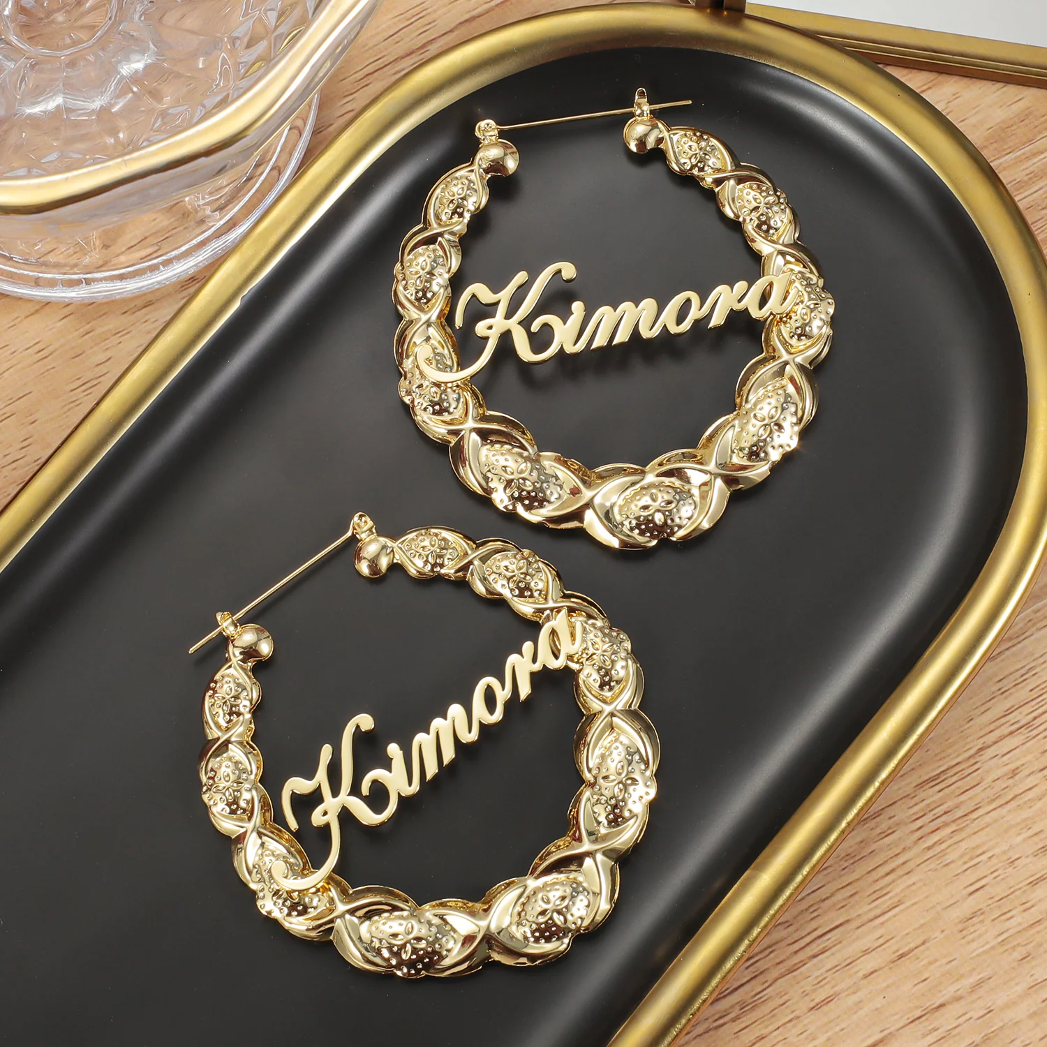 XOXO Name Hoop Earrings - Image 4
