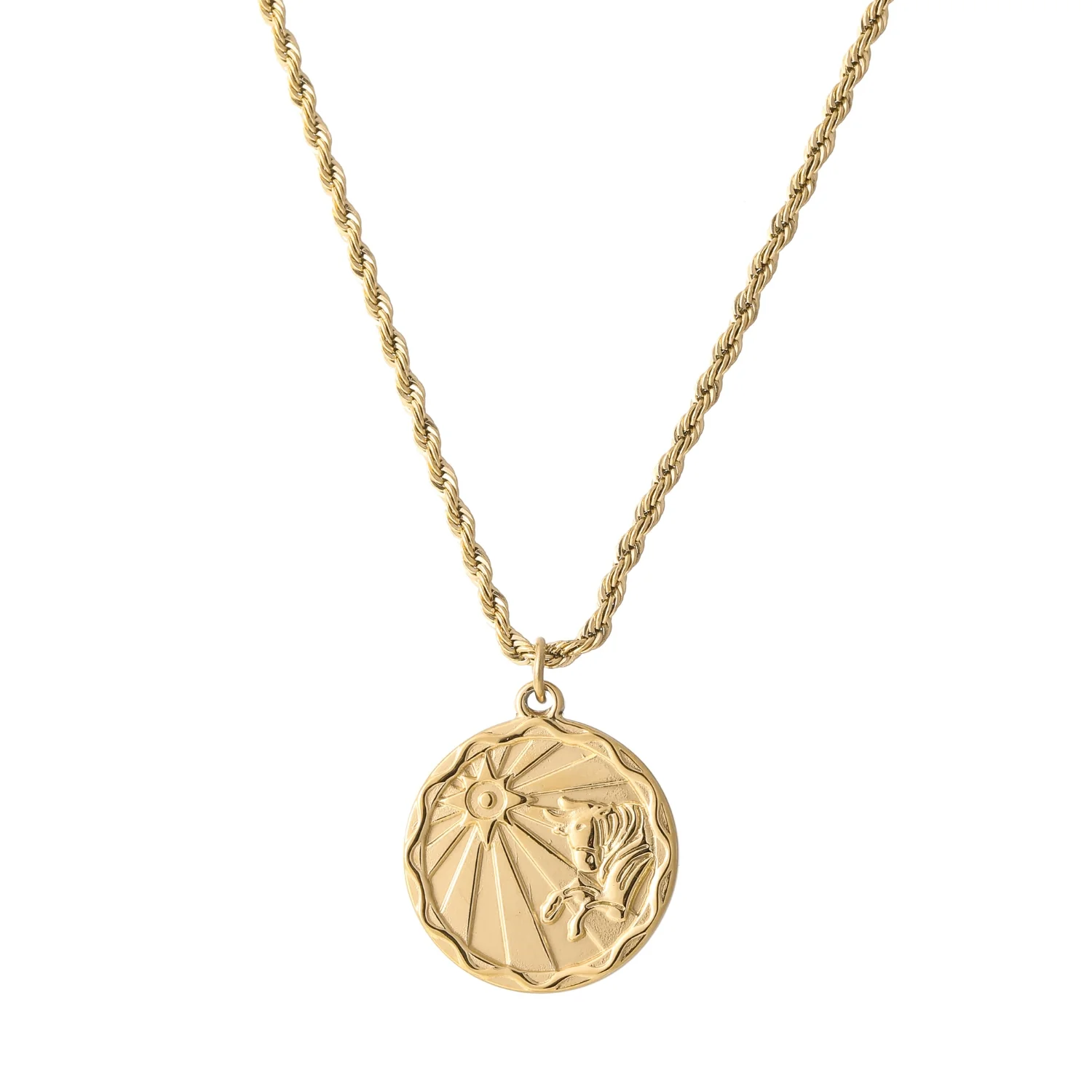 Zodiac Coin Necklace w/ Rope Chain - Image 10