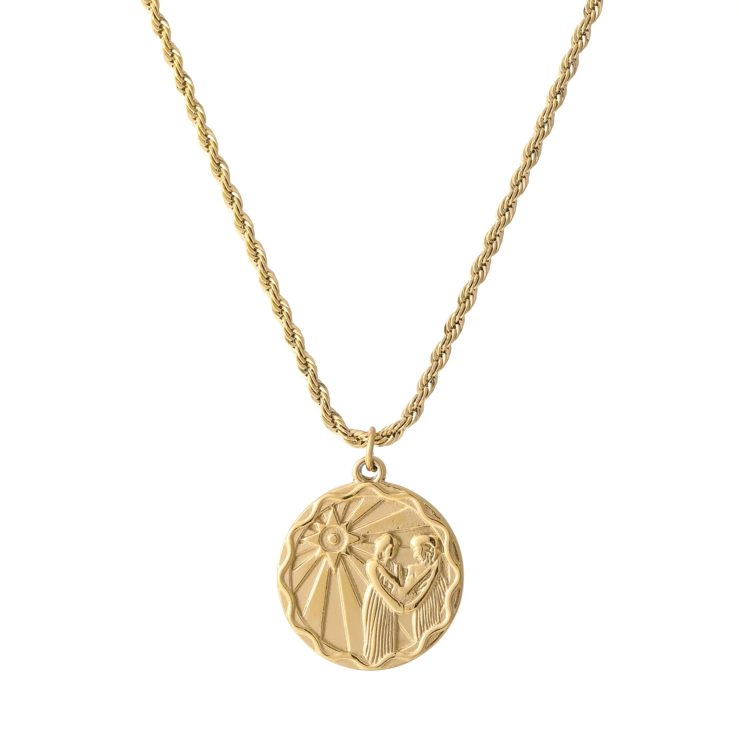 Zodiac Coin Necklace w/ Rope Chain - Image 12